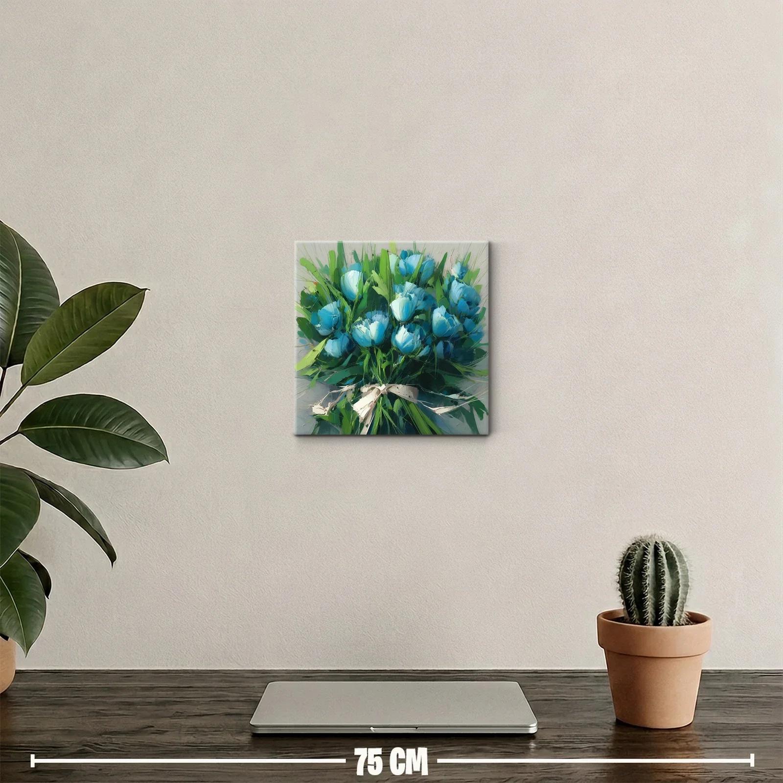 Ramo vibrante con flores azules y follaje verde fresco — miniatura 2