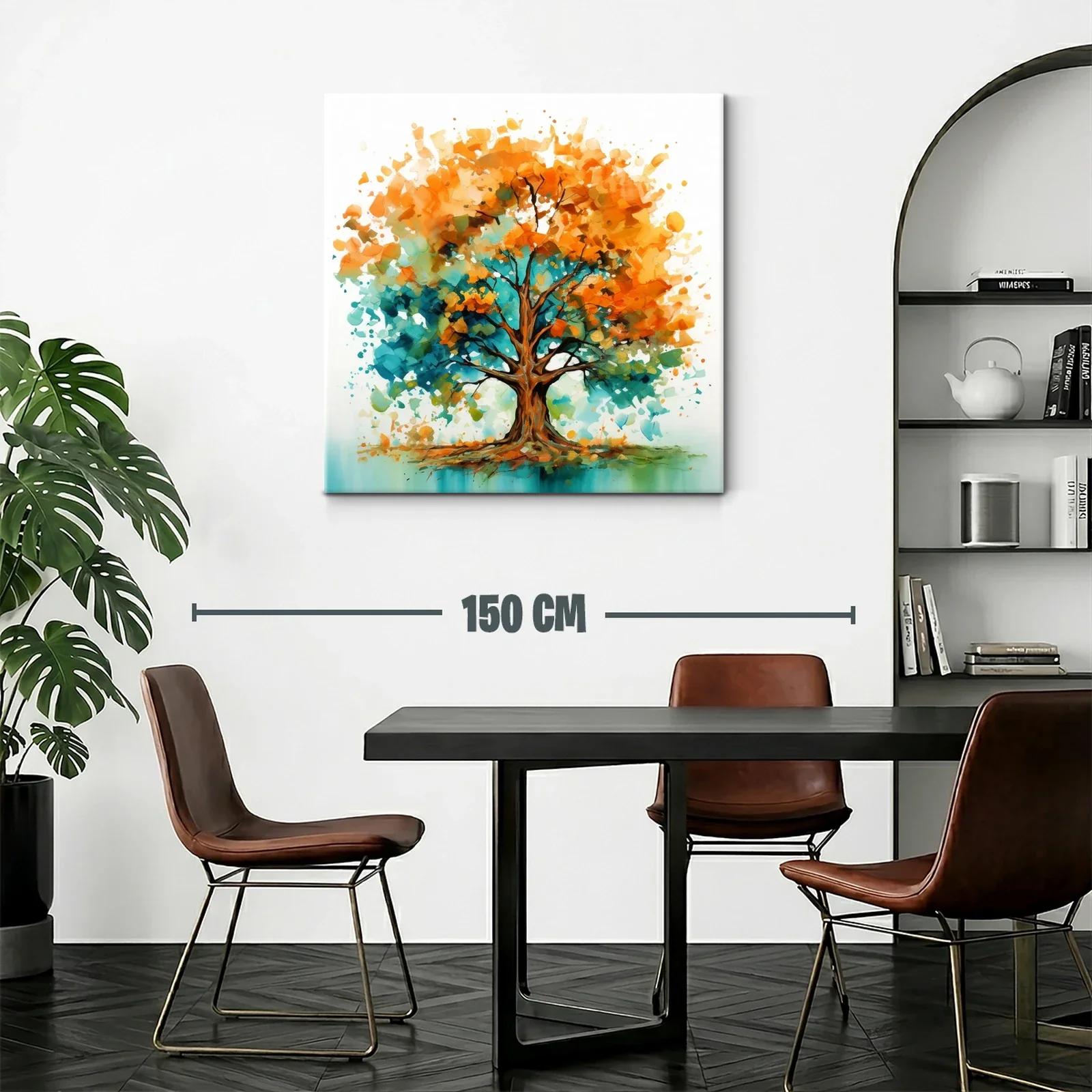 Árbol vibrante con tonos naranja y turquesa — miniatura 2