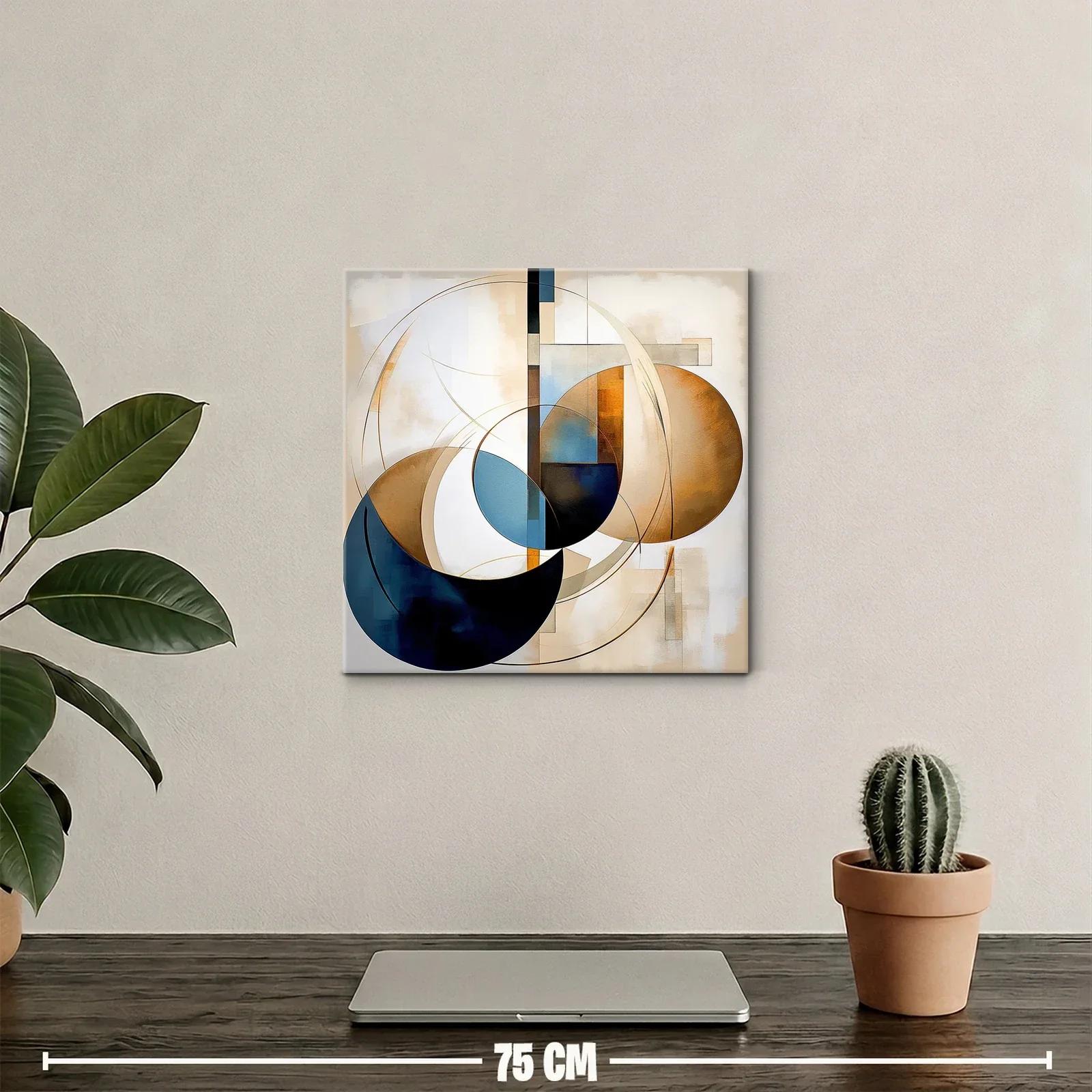 Composición abstracta con formas circulares y tonos cálidos — miniatura 2