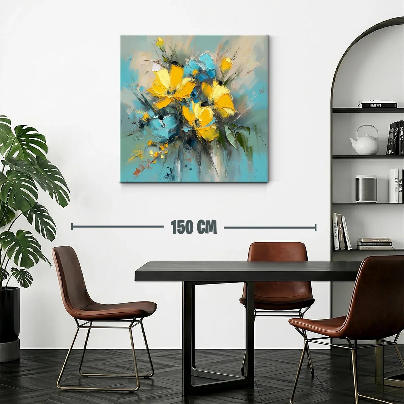 Flores vibrantes en tonos amarillos y azules — miniatura 2