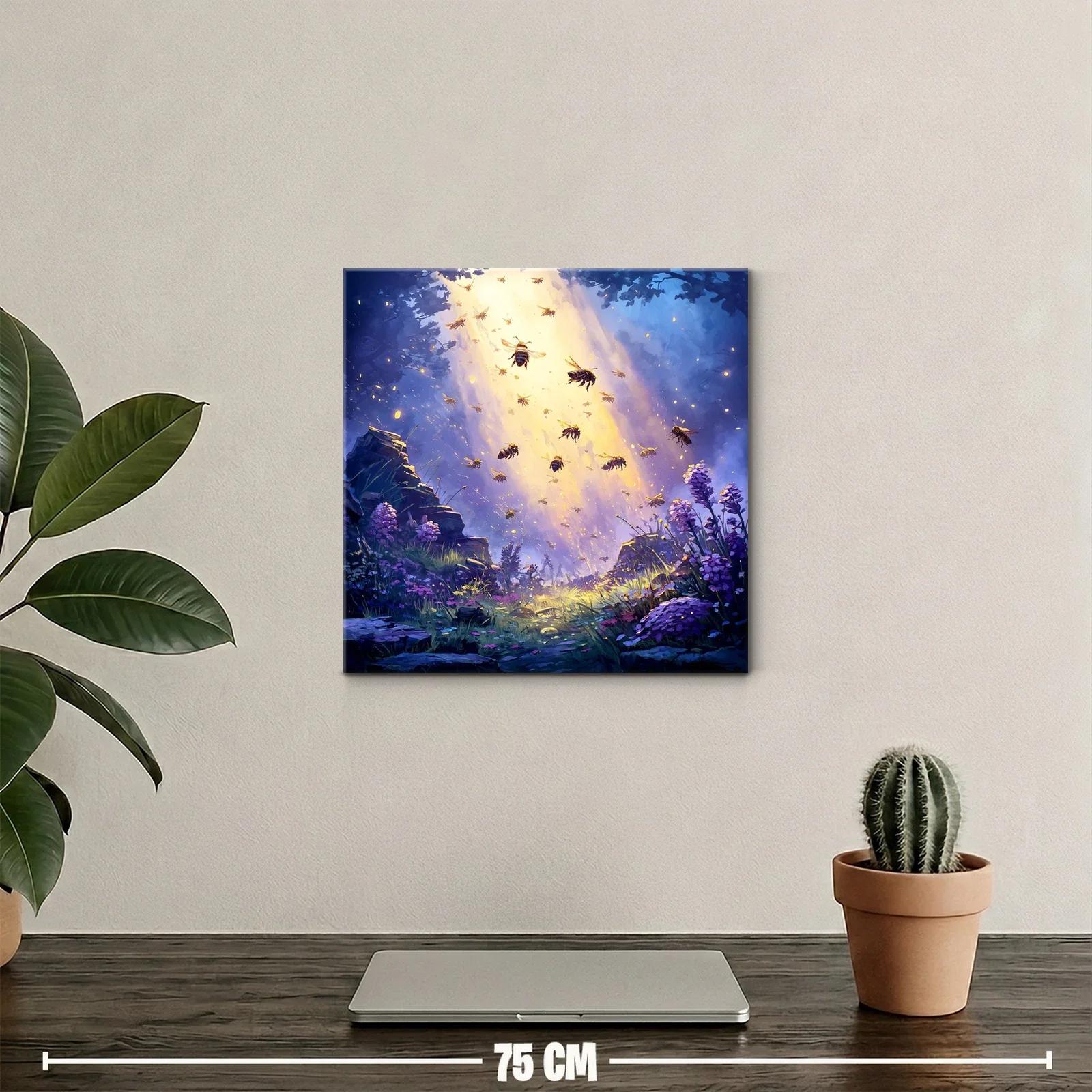 Colmena iluminada en un paisaje mágico al atardecer — miniatura 2