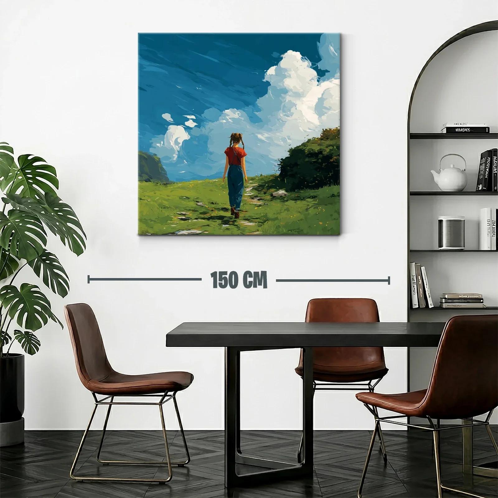 Paseo solitario en paisaje natural con cielo despejado — miniatura 2