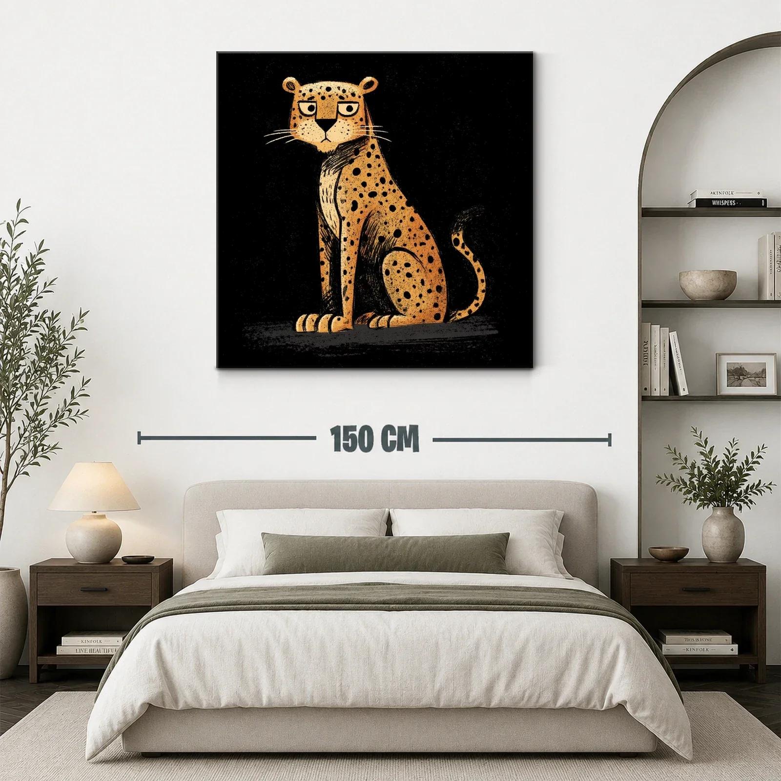 Leopardo de manchas negras en fondo oscuro expresivo — miniatura 3