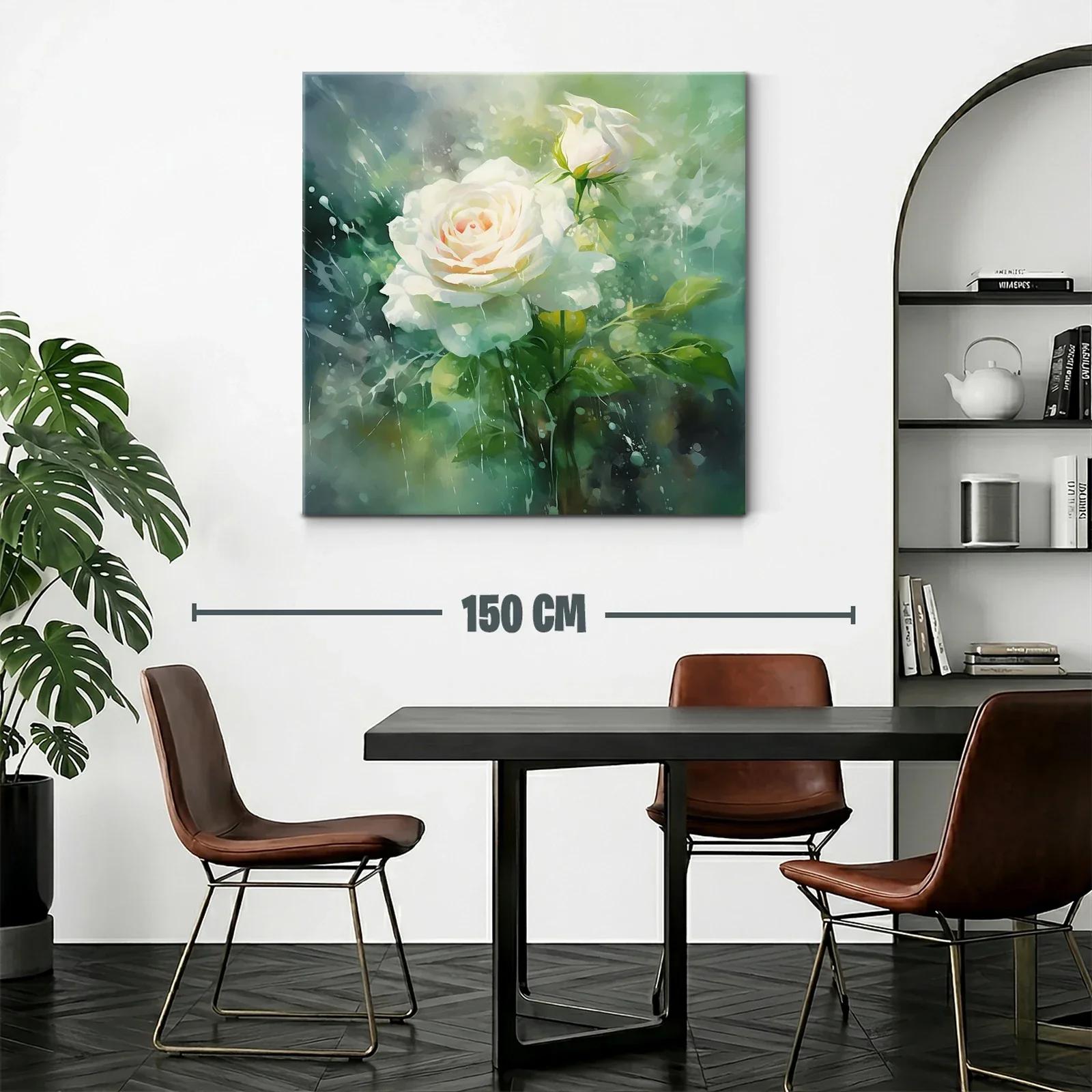 Elegancia natural de rosas blancas en tonos suaves y verdes — miniatura 2