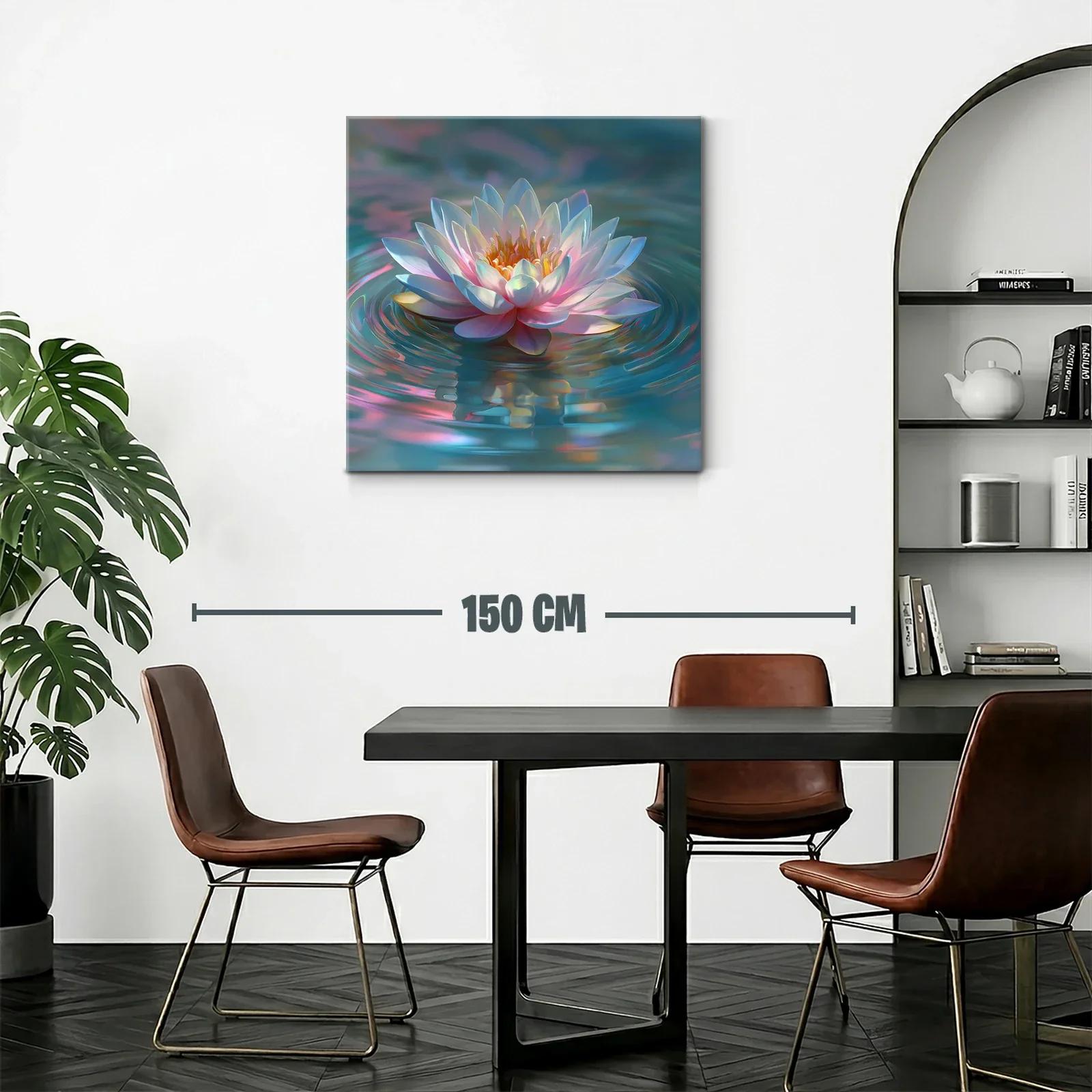 Flor de loto en aguas con reflejos iridiscentes — miniatura 2