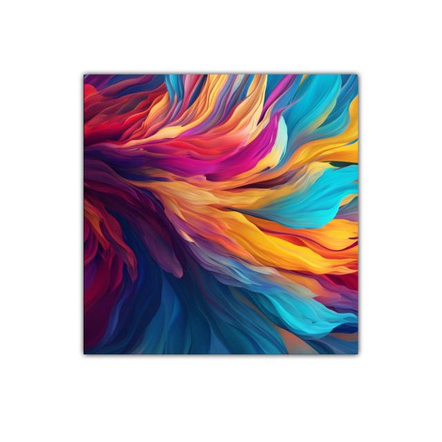 Cuadro abstracto con explosión de colores vibrantes