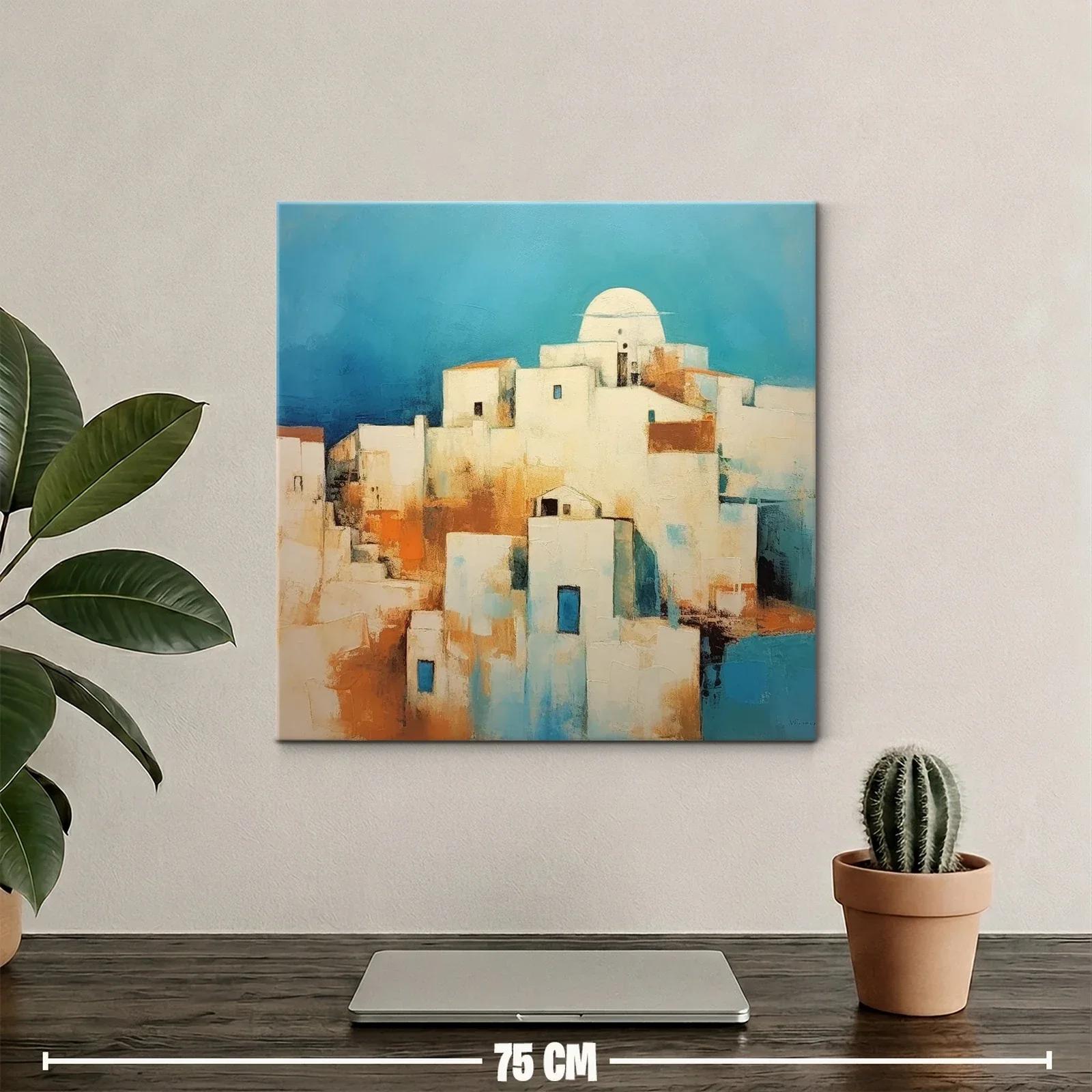 Pueblo Mediterráneo con Dominio del Azul y Tonos Cálidos — miniatura 2