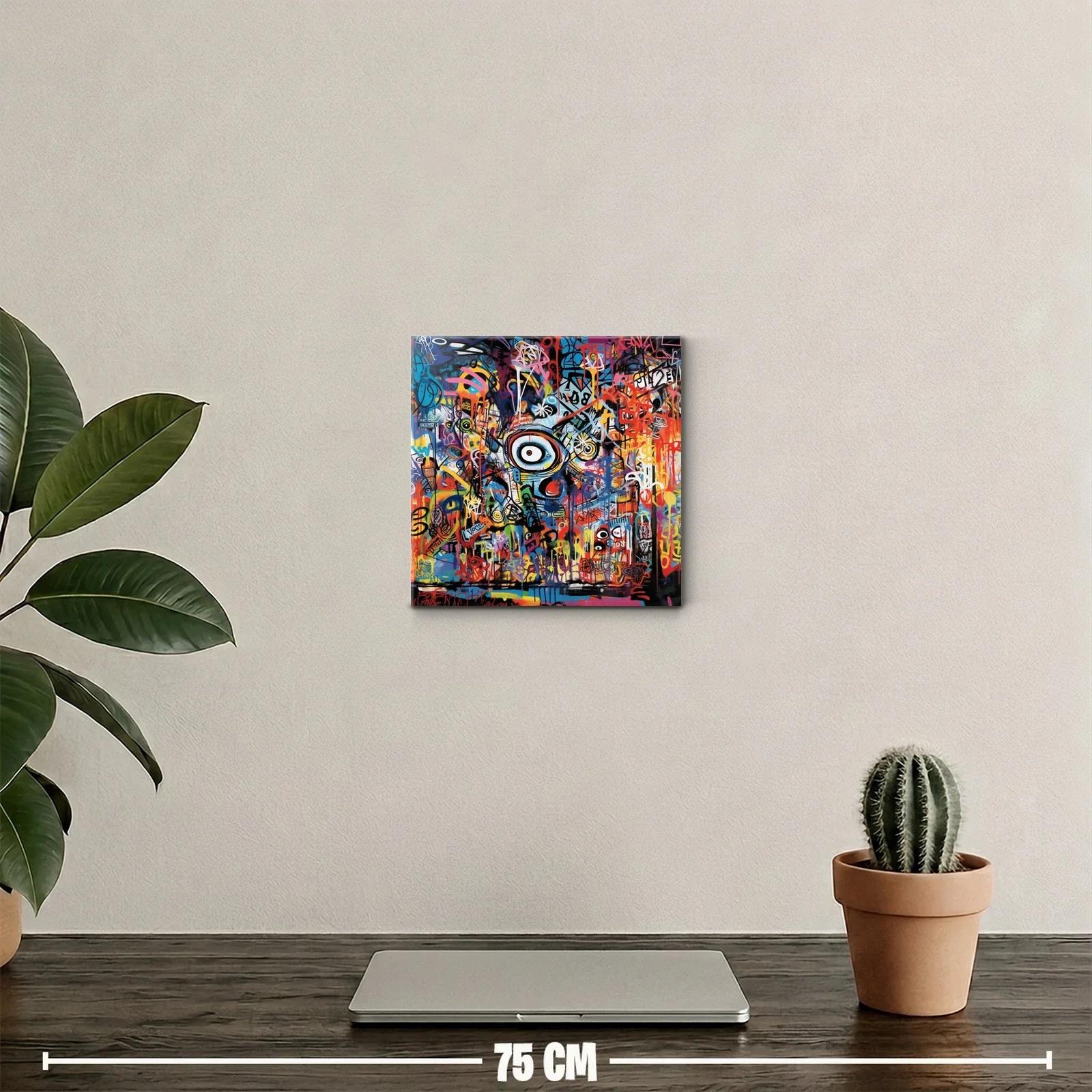 Cuadro abstracto urbano con diseño vibrante y moderno — miniatura 2