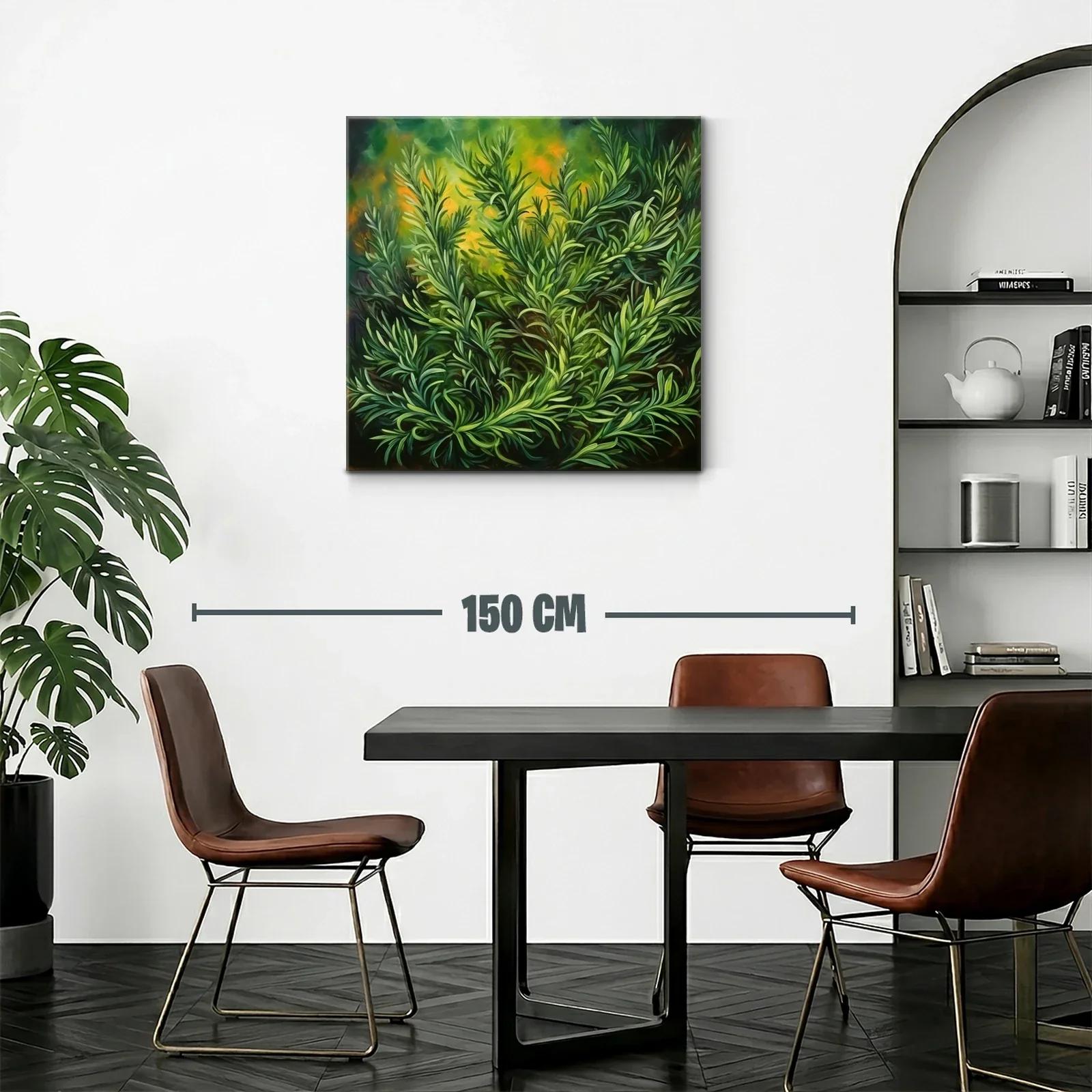 Cuadro Vegetal con Follaje Verde y Tonos Cálidos — miniatura 2