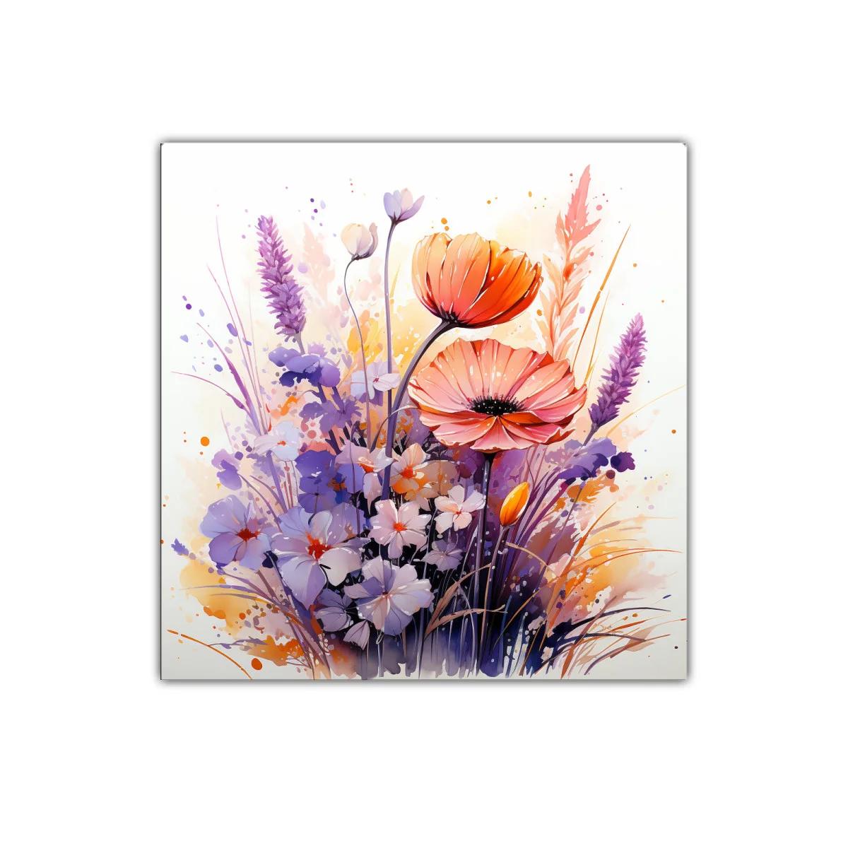 Cuadro floral moderno con tonos suaves y vibrantes — imagen principal