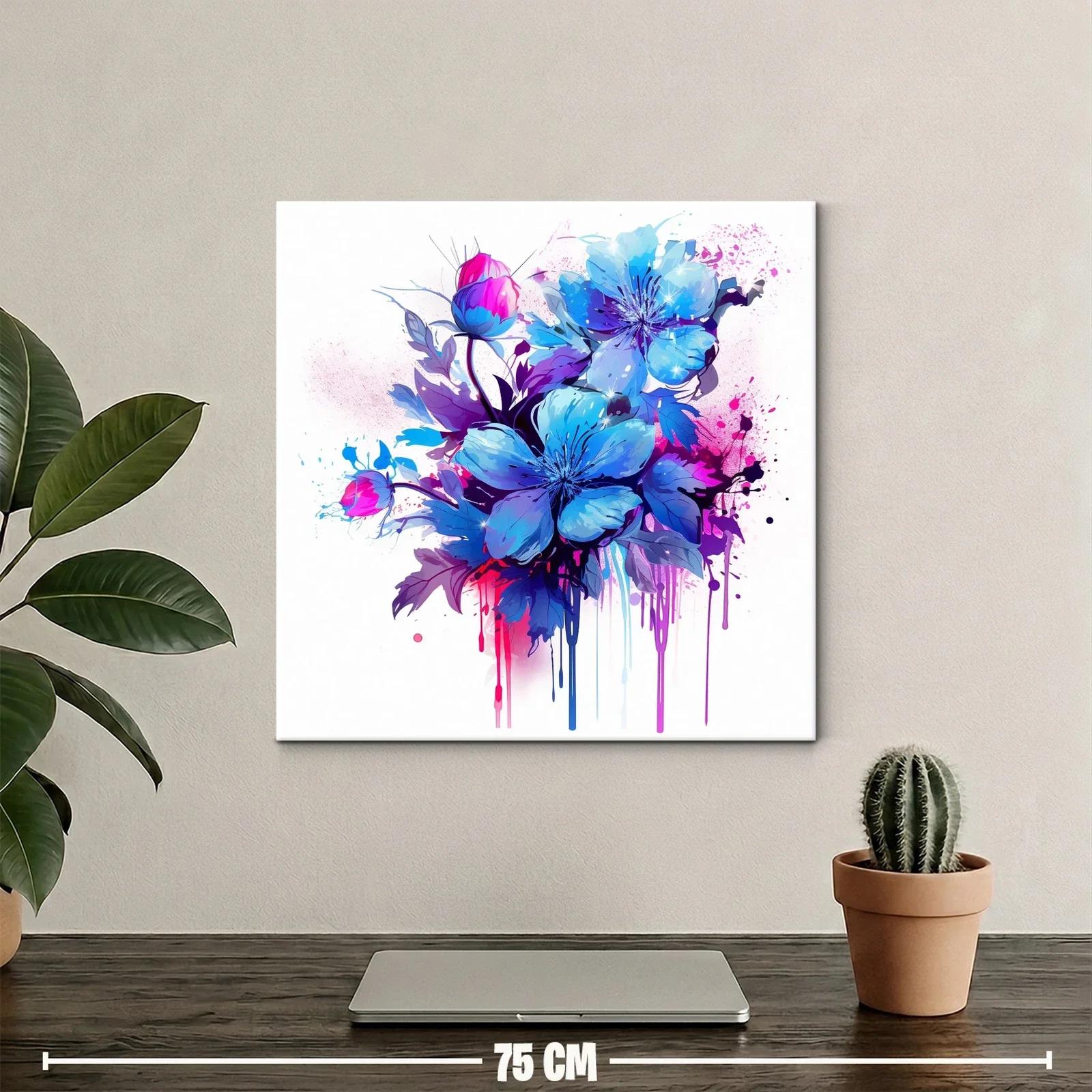 Ramo vibrante de flores azules con acentos fucsia — miniatura 2