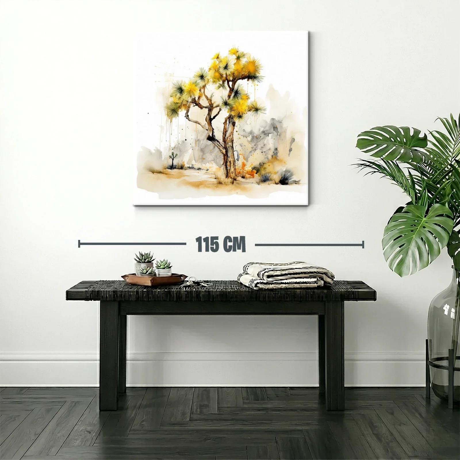 Árbol con flores amarillas en paisaje difuminado — miniatura 2