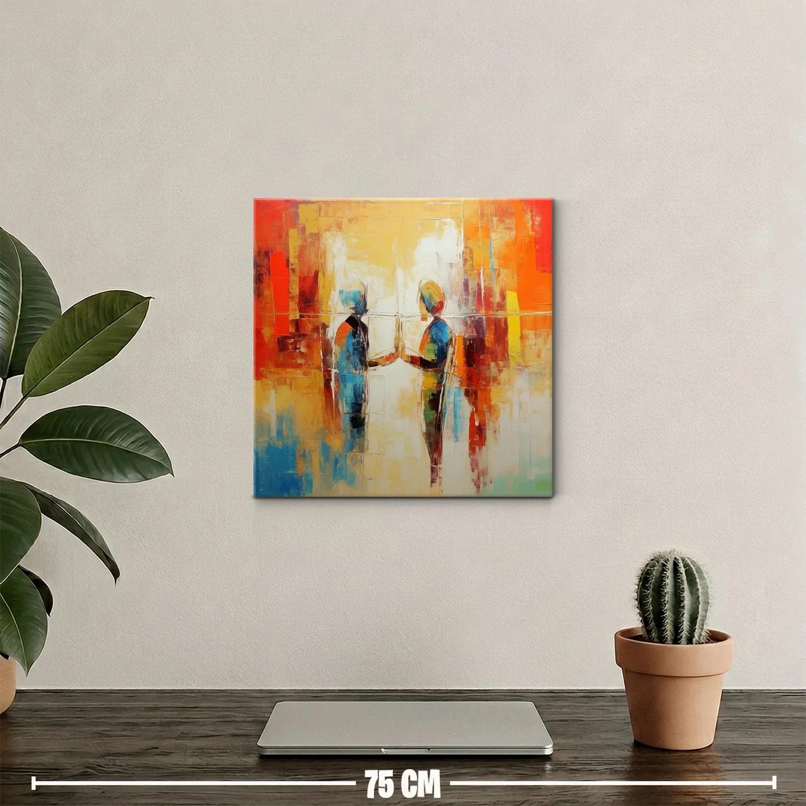 Encuentro de Siluetas en Paleta Cálida y Fría — miniatura 2