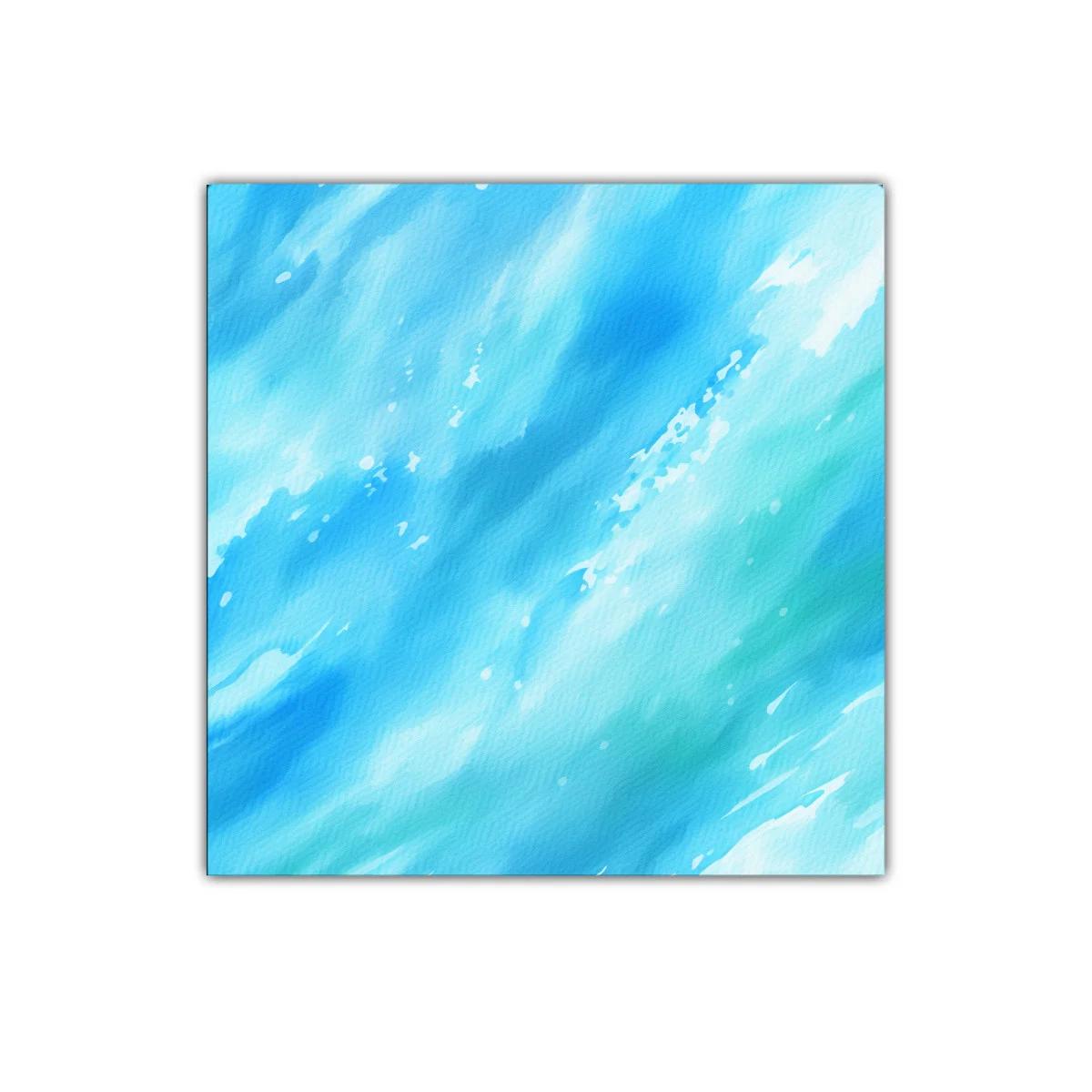 Cuadro decorativo en tonos azules con diseño abstracto fluido