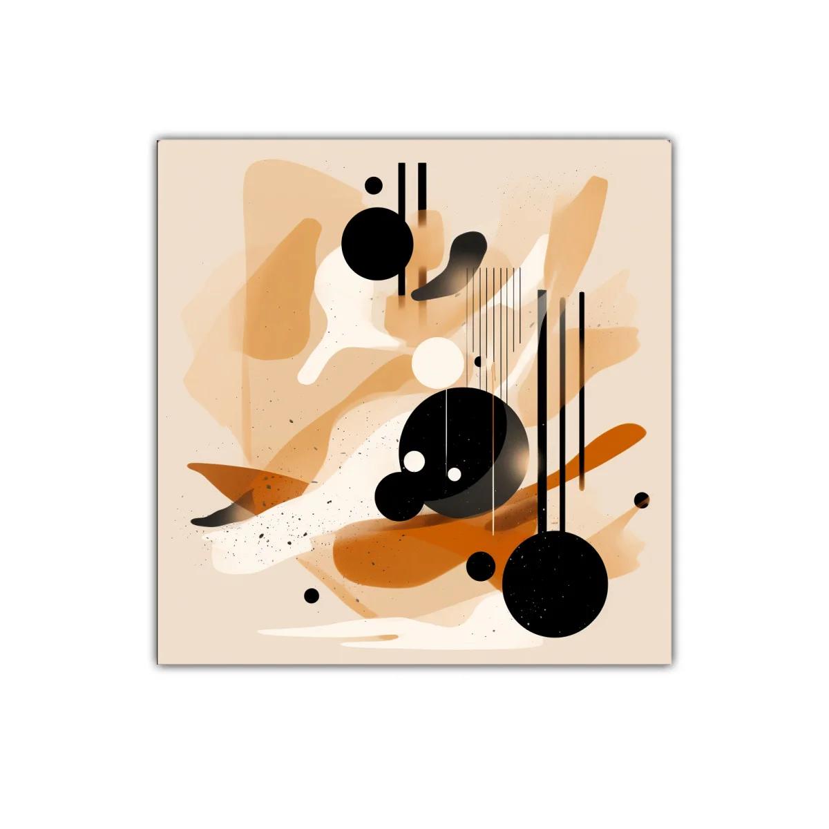 Composición abstracta con formas geométricas y tonos cálidos