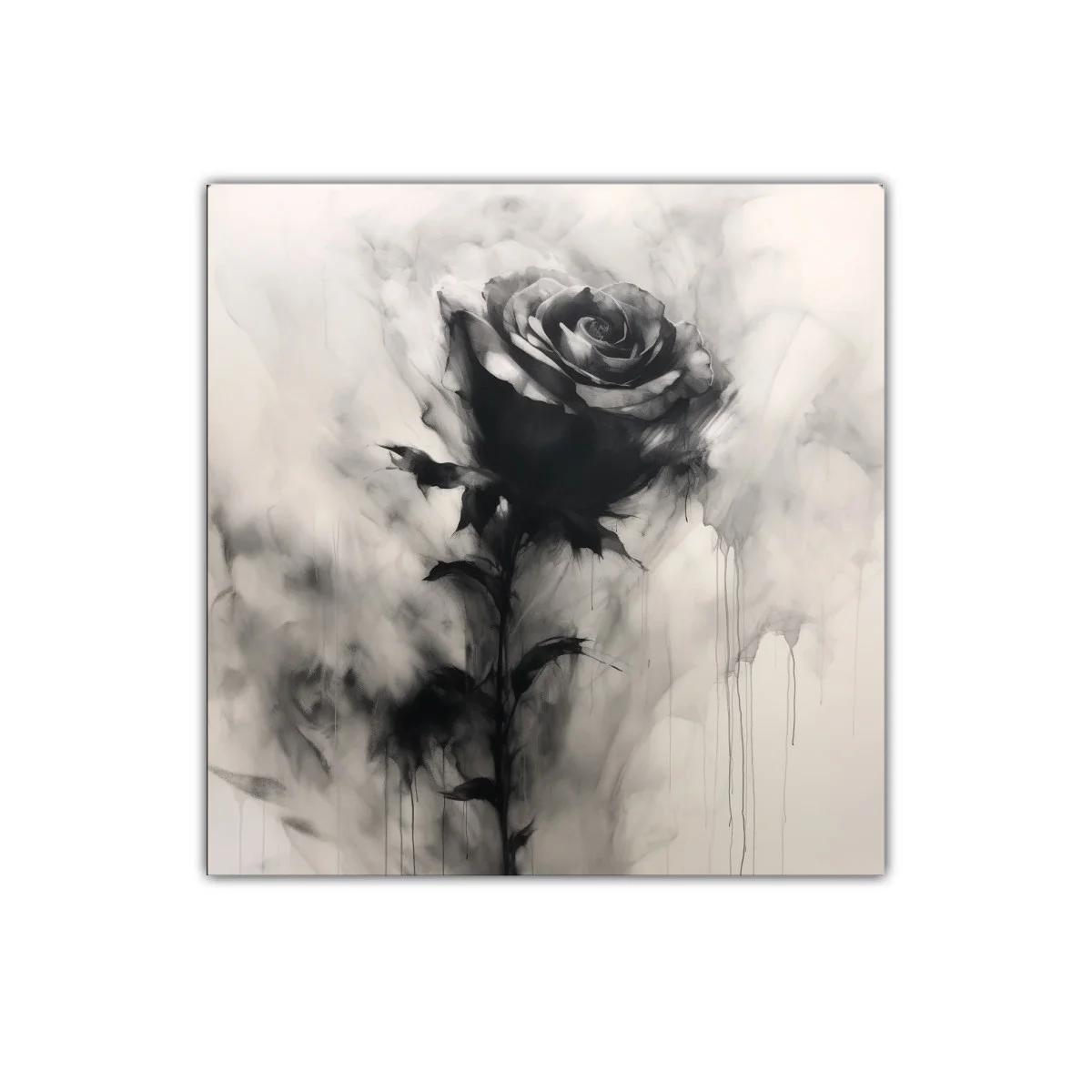 Rosa en sombras difusas con elegancia atemporal