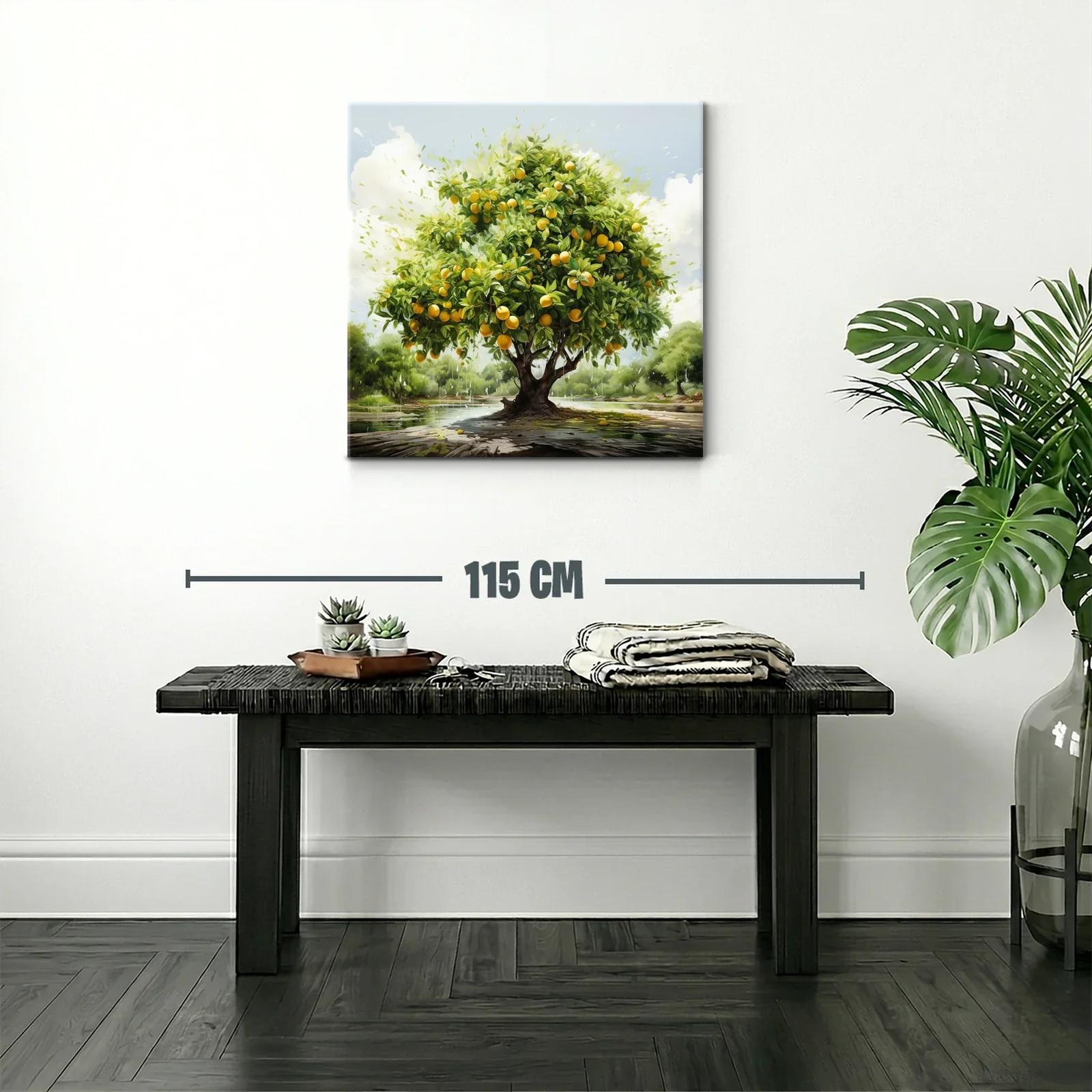Árbol de naranjas vibrante con paisaje natural sereno — miniatura 2