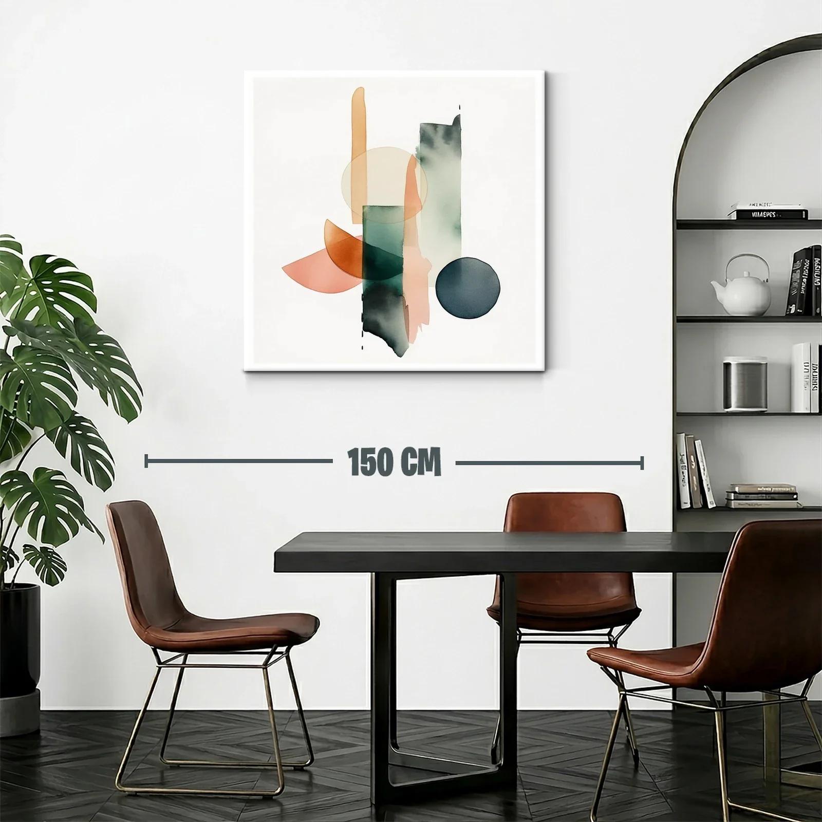 Composición abstracta en tonos cálidos y verdes profundos — miniatura 2
