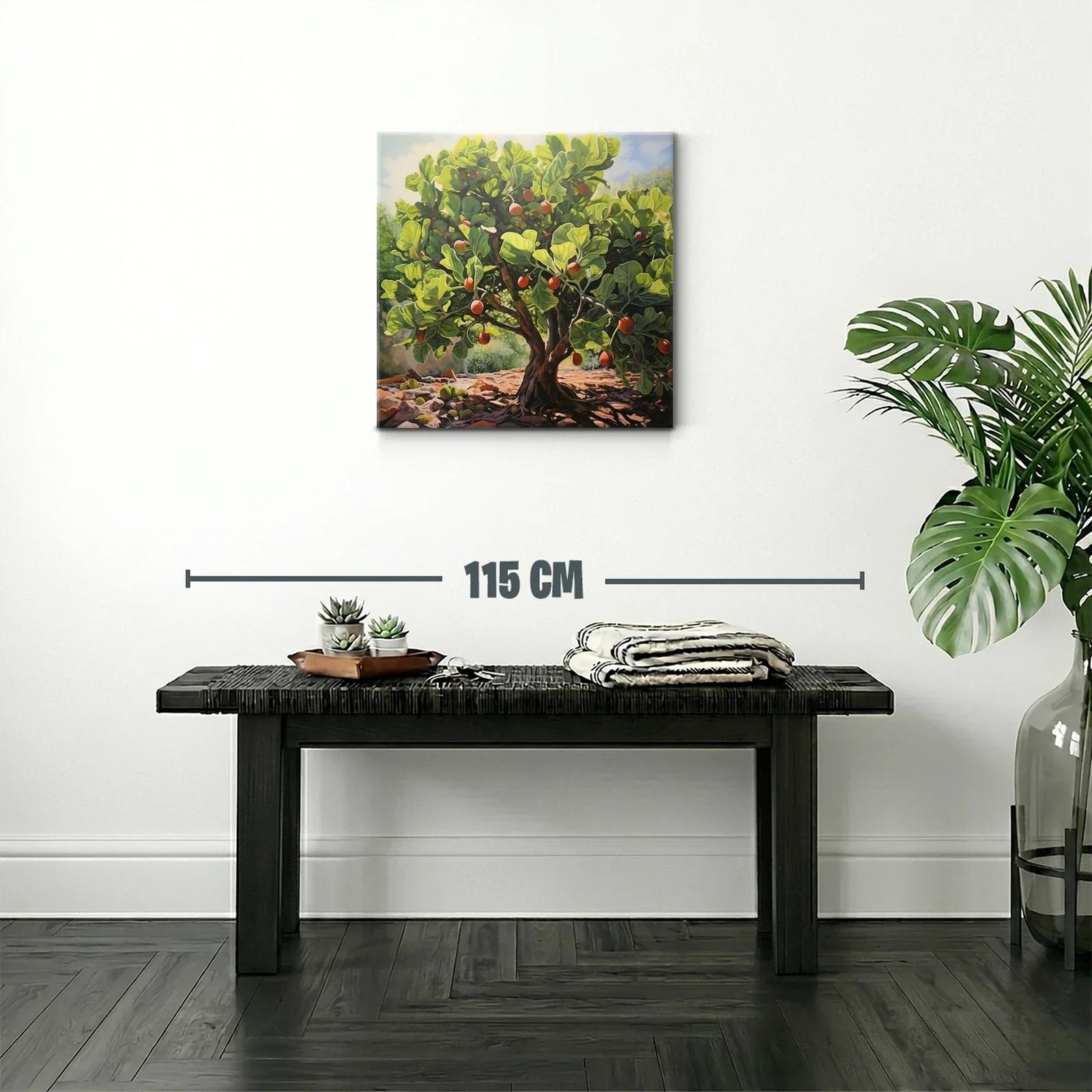 Árbol frutal iluminado con hojas y frutos vibrantes — miniatura 2