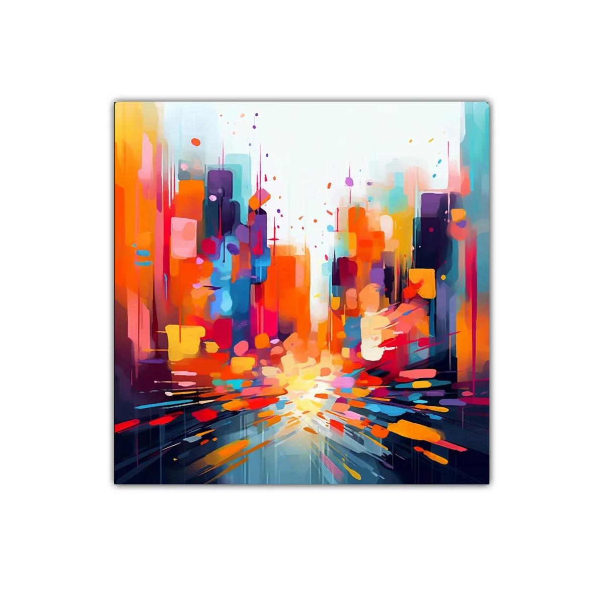 Estallido de colores vibrantes en paisaje urbano abstracto — imagen principal