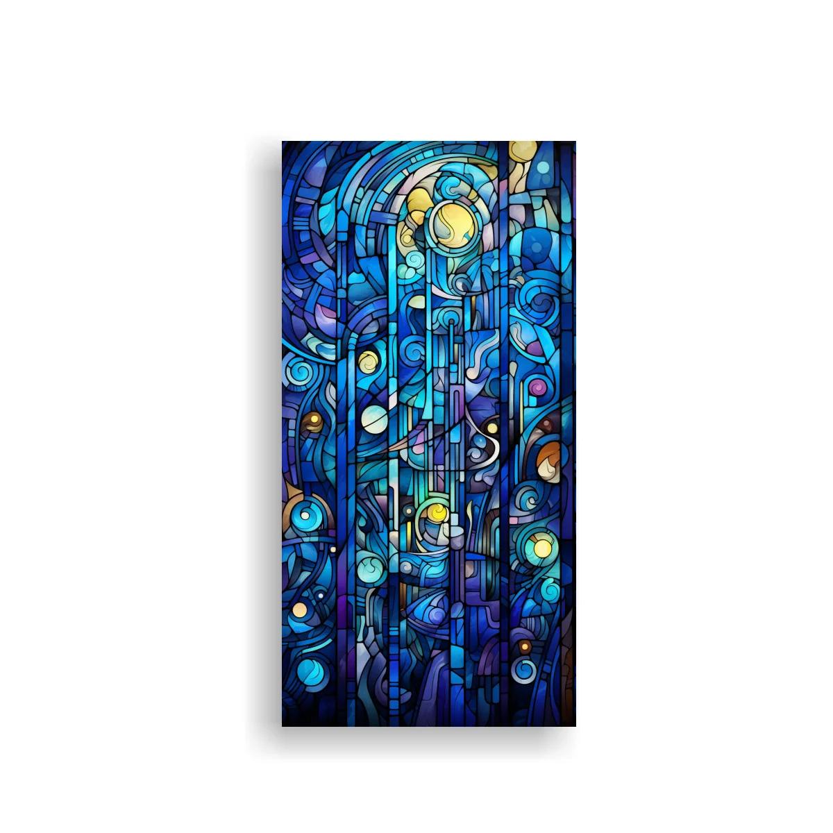 Cuadro sistema solar abstracto con efecto vitral — imagen principal