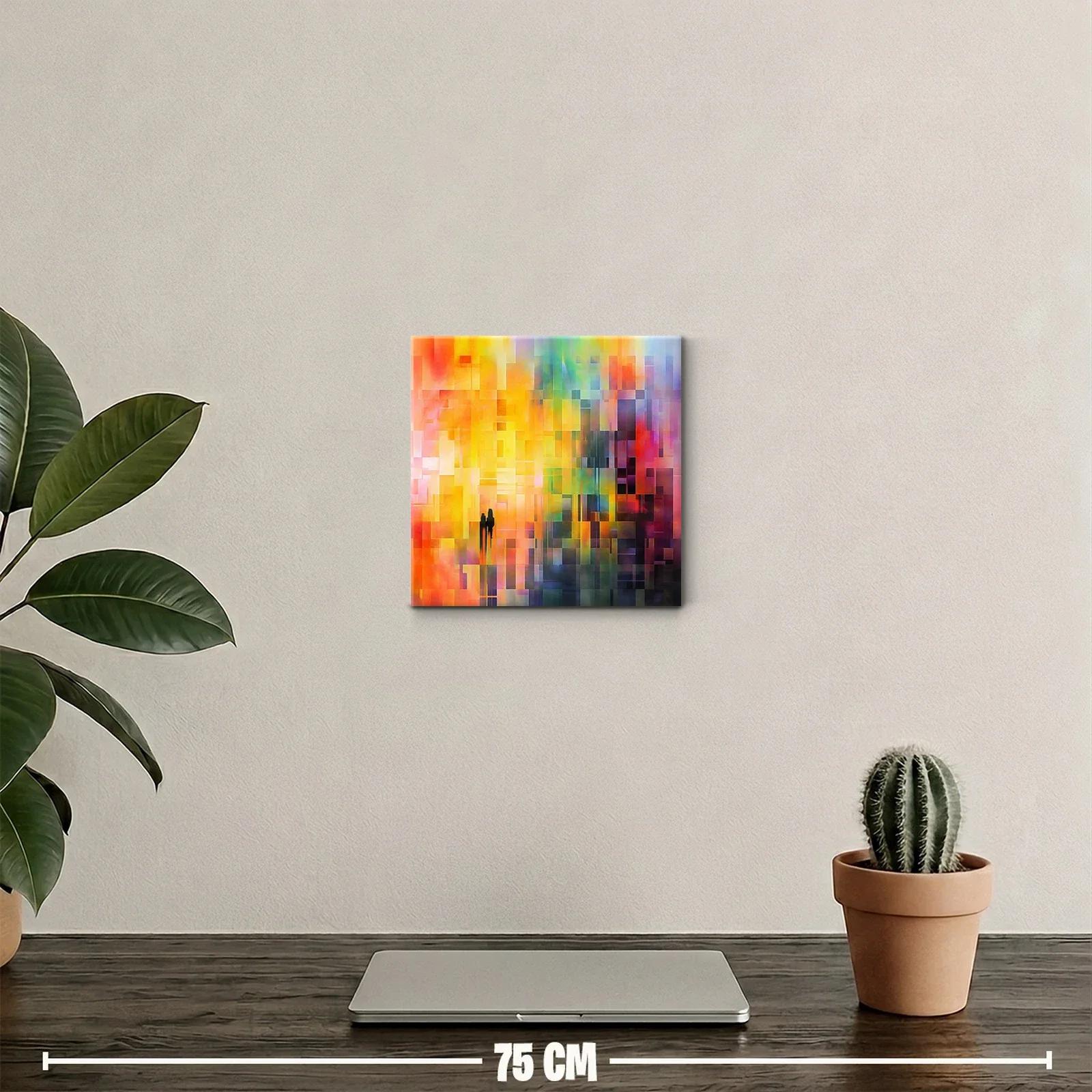 Composición colorida con figuras en sombra para espacios modernos — miniatura 2