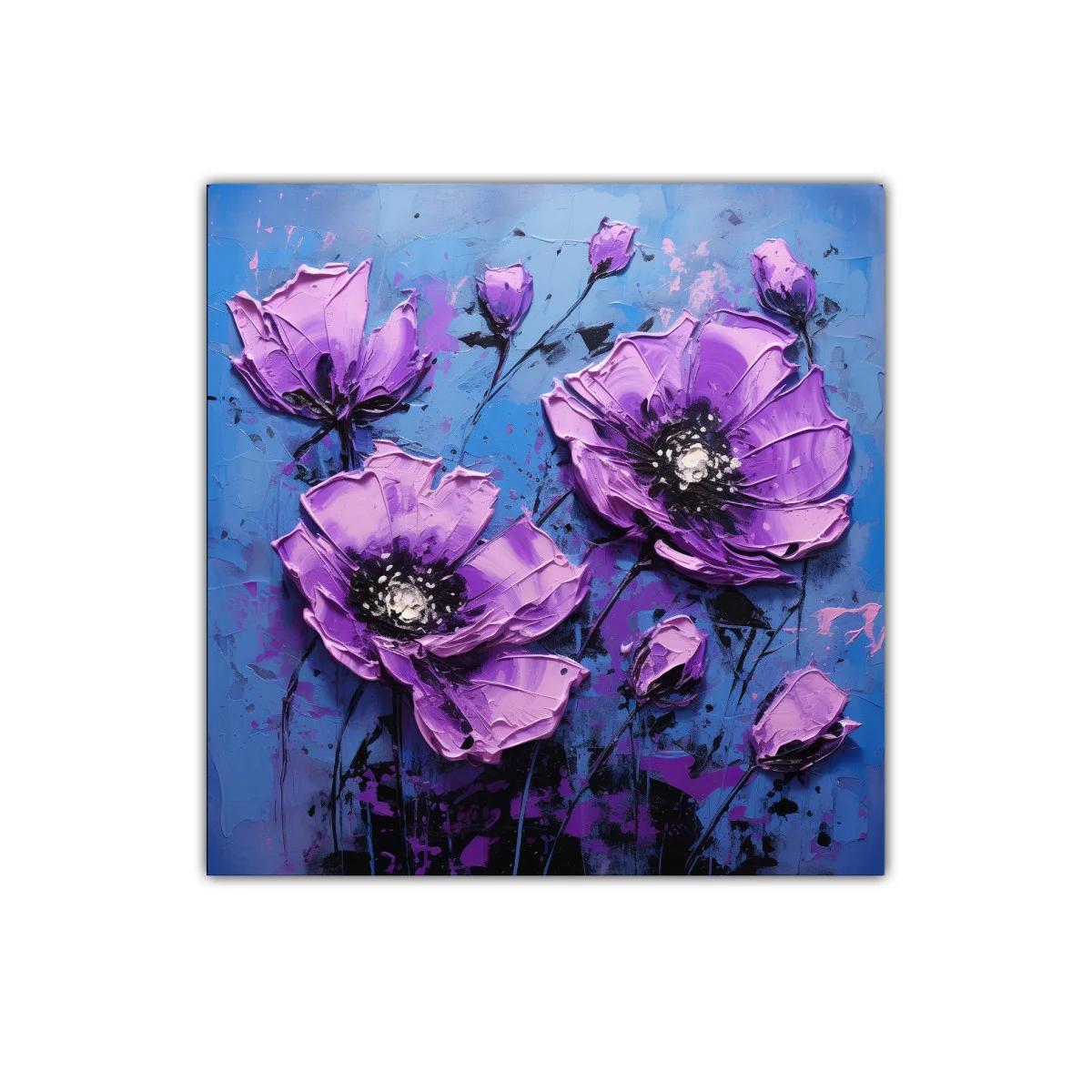 Flores Violetas Vibrantes en Fondo Azul Profundo — imagen principal