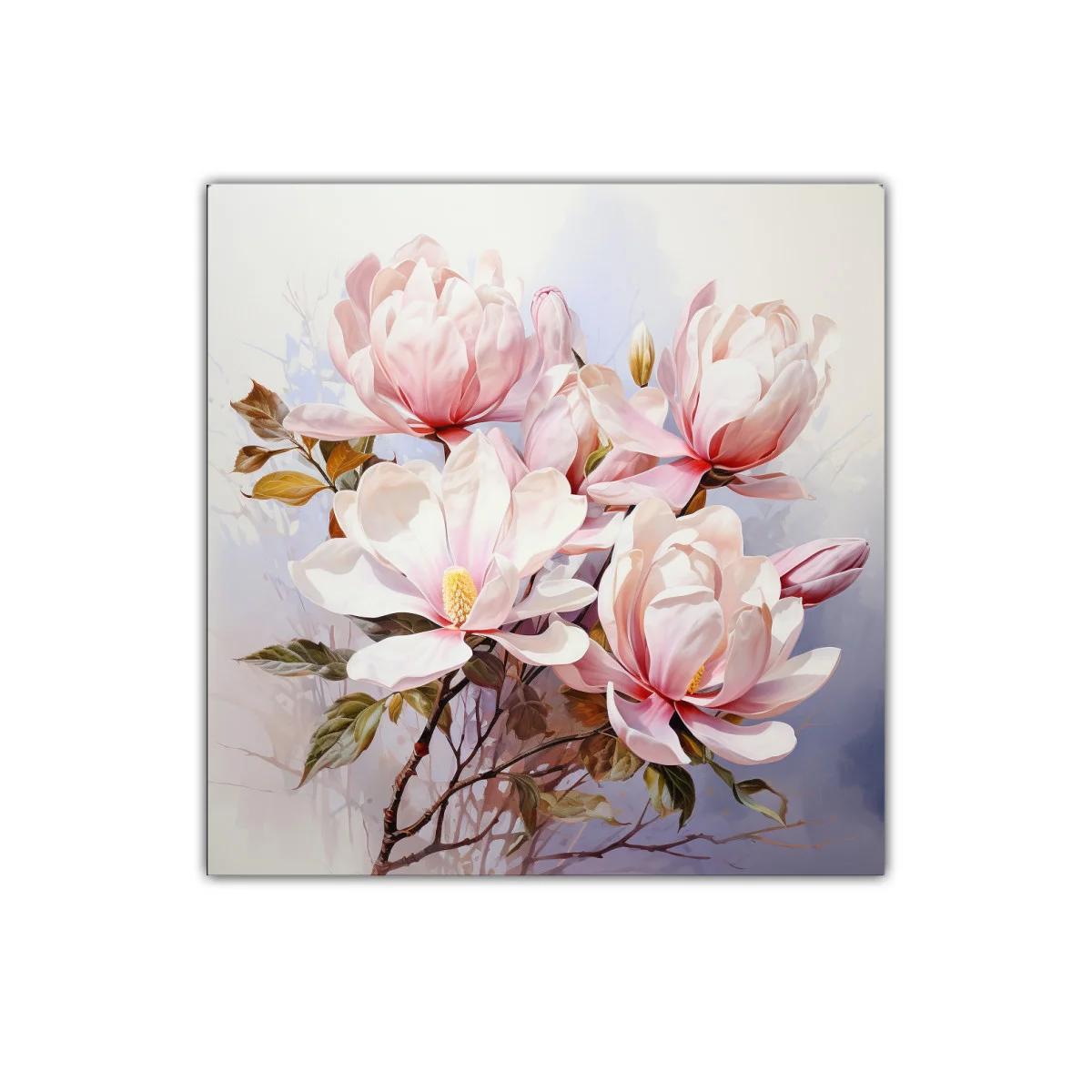 Cuadro decorativo con flores de magnolia en tonos suaves — imagen principal