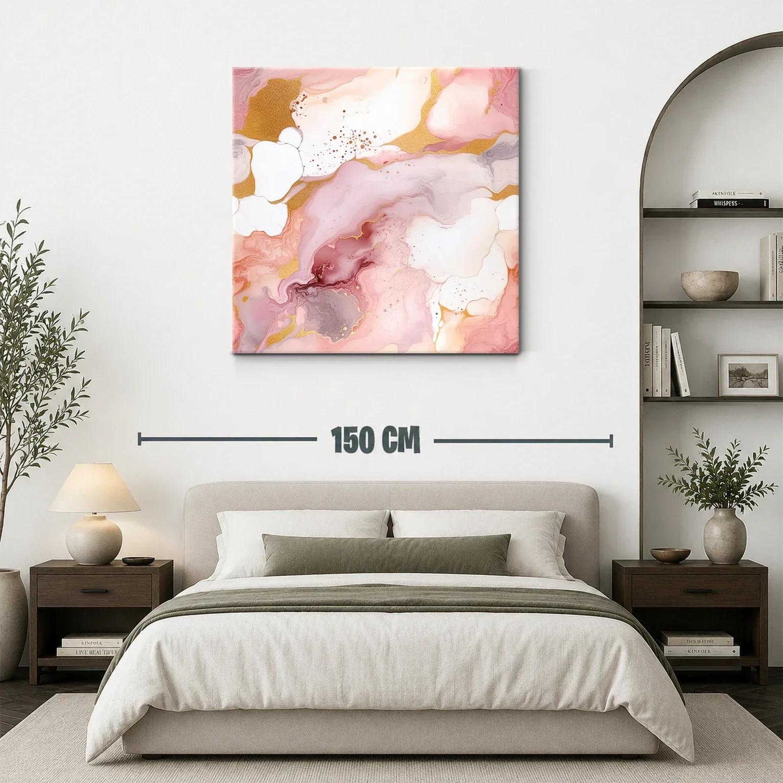 Composición abstracta en tonos rosa y dorado elegante y suave — miniatura 3