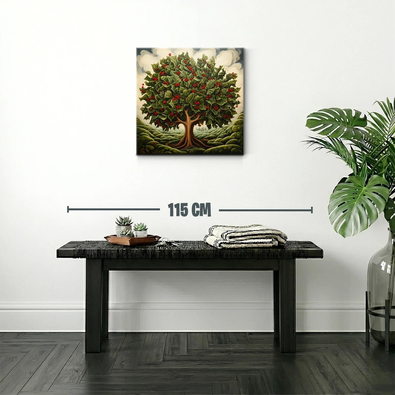 Árbol frondoso con hojas verdes y frutos rojos vibrantes — miniatura 2
