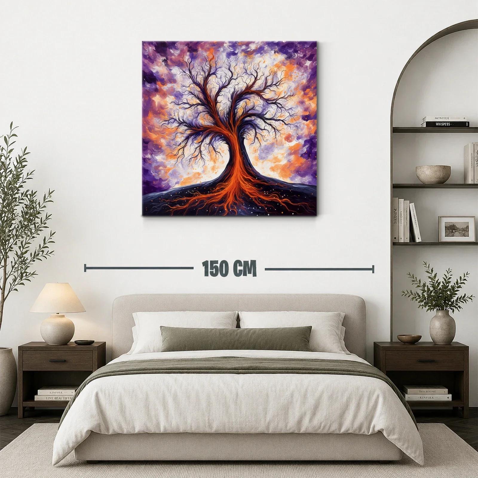 Árbol de fuego entre nubes vibrantes y energía intensa — miniatura 3