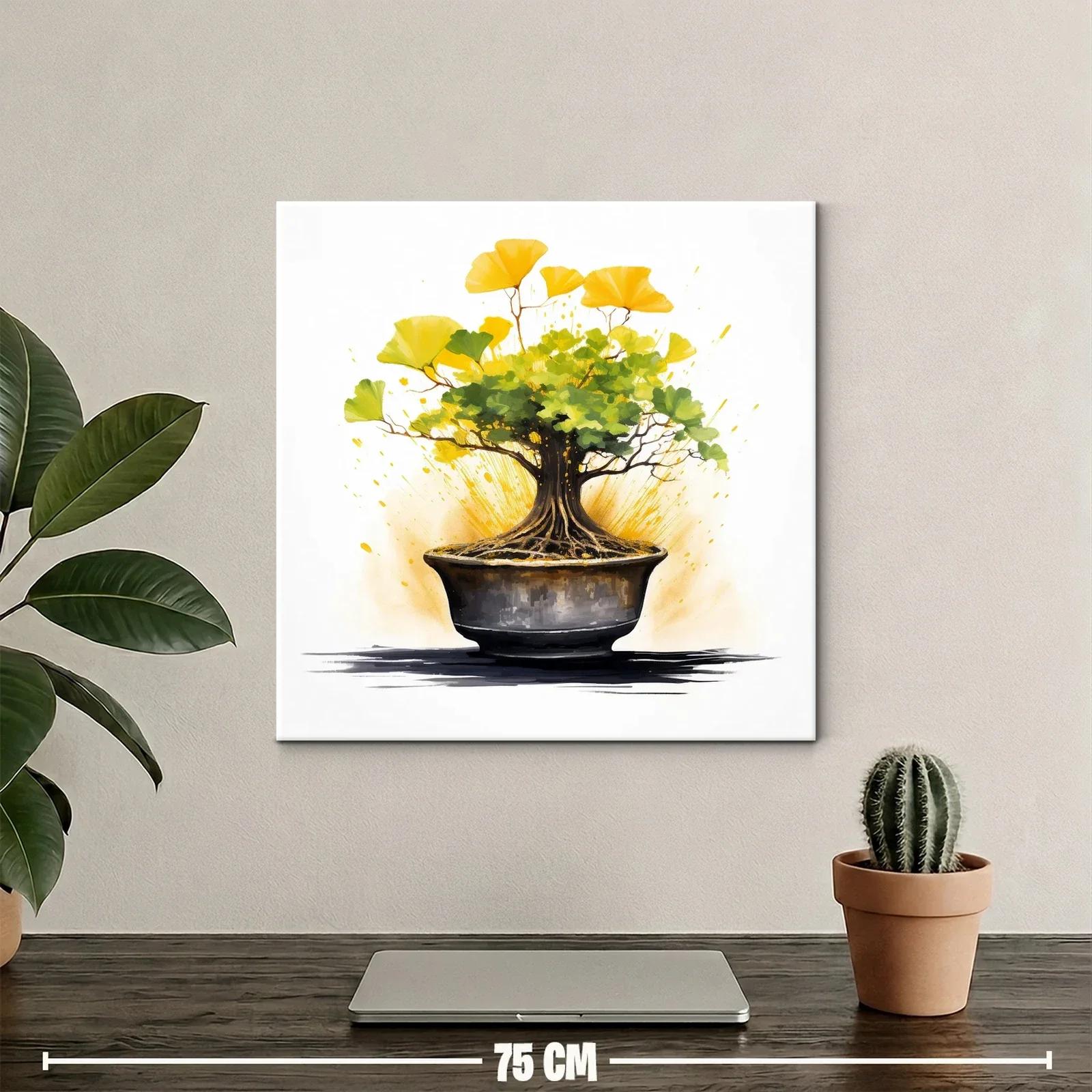 Bonsái con hojas vibrantes en tonos verdes y amarillos — miniatura 2
