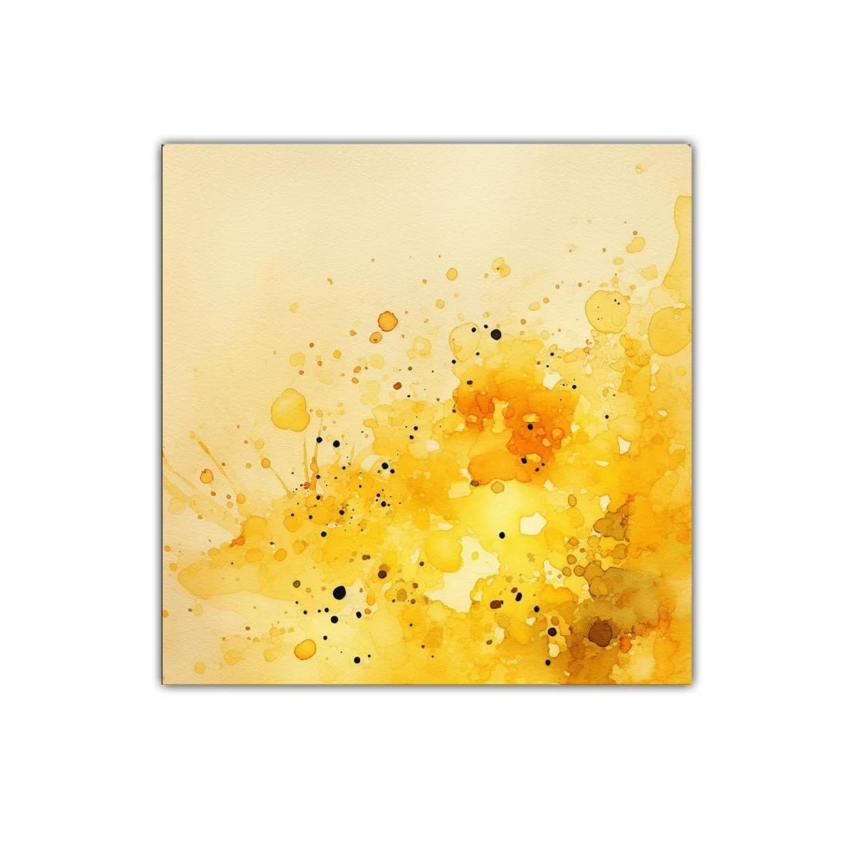 Cuadro abstracto en tonos cálidos y dorados — miniatura 1