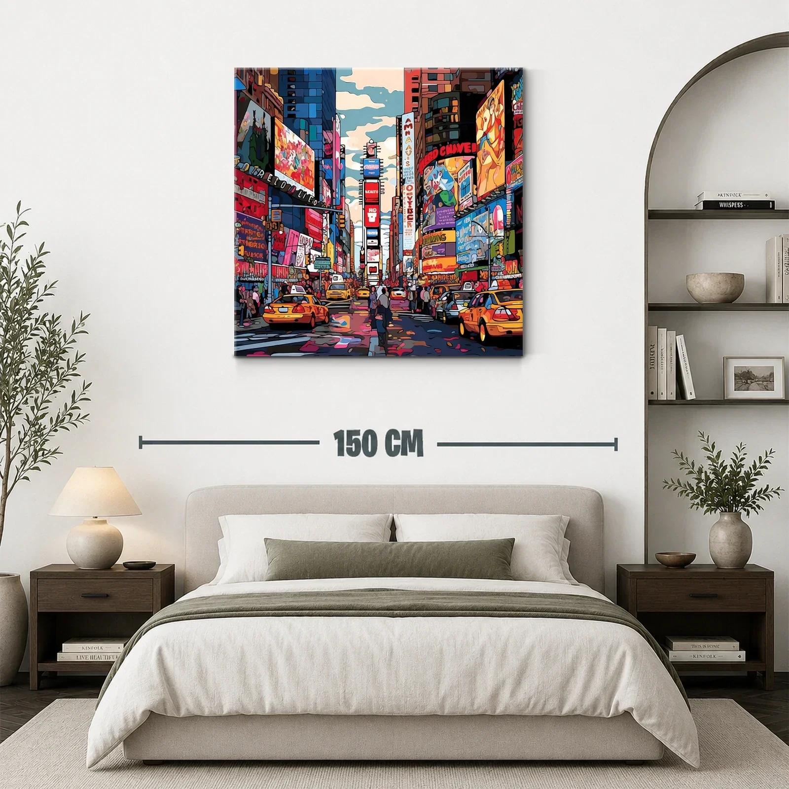Ciudad vibrante al anochecer con taxis y luces urbanas — miniatura 3