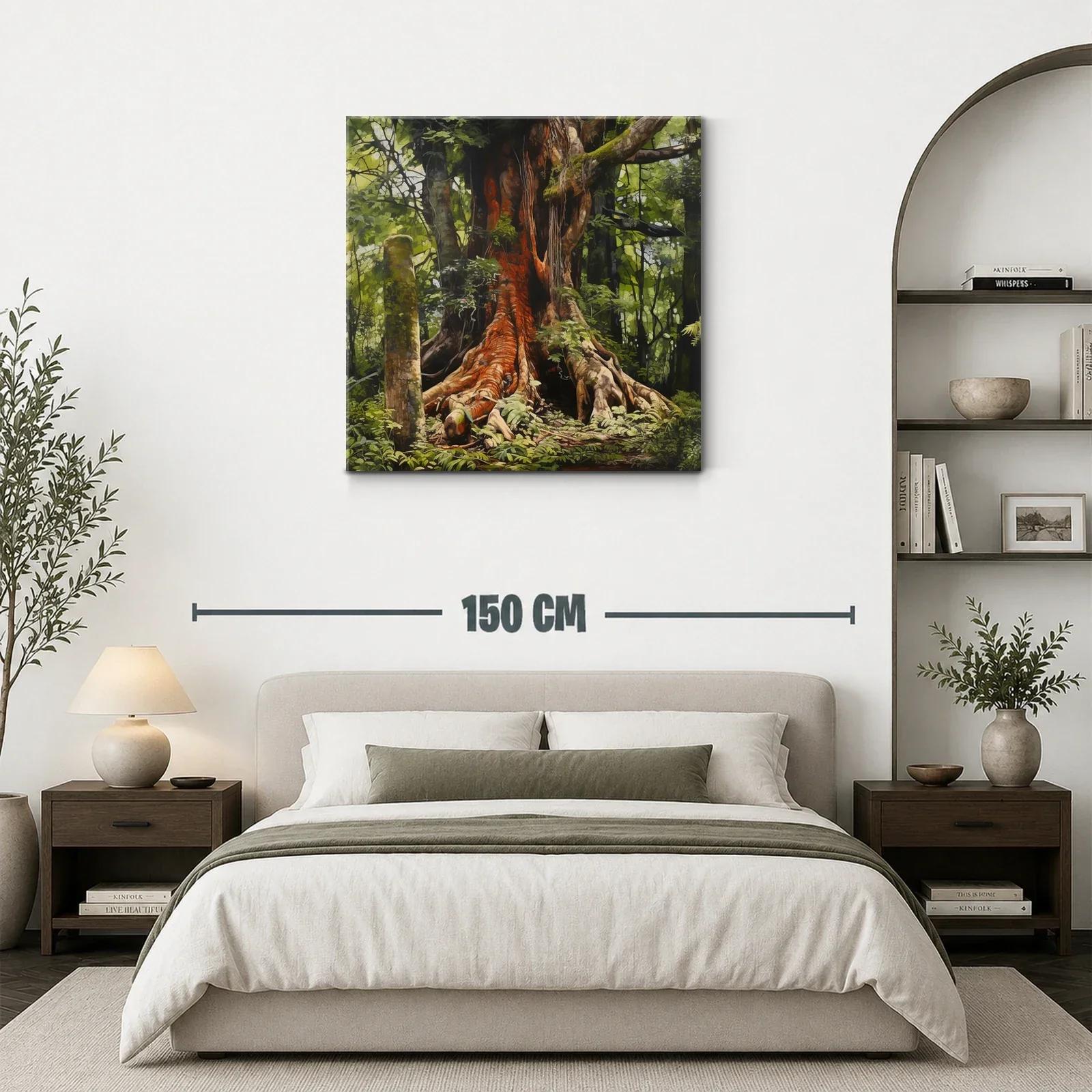 Majestuoso árbol con raíces aéreas en bosque tropical verde — miniatura 3