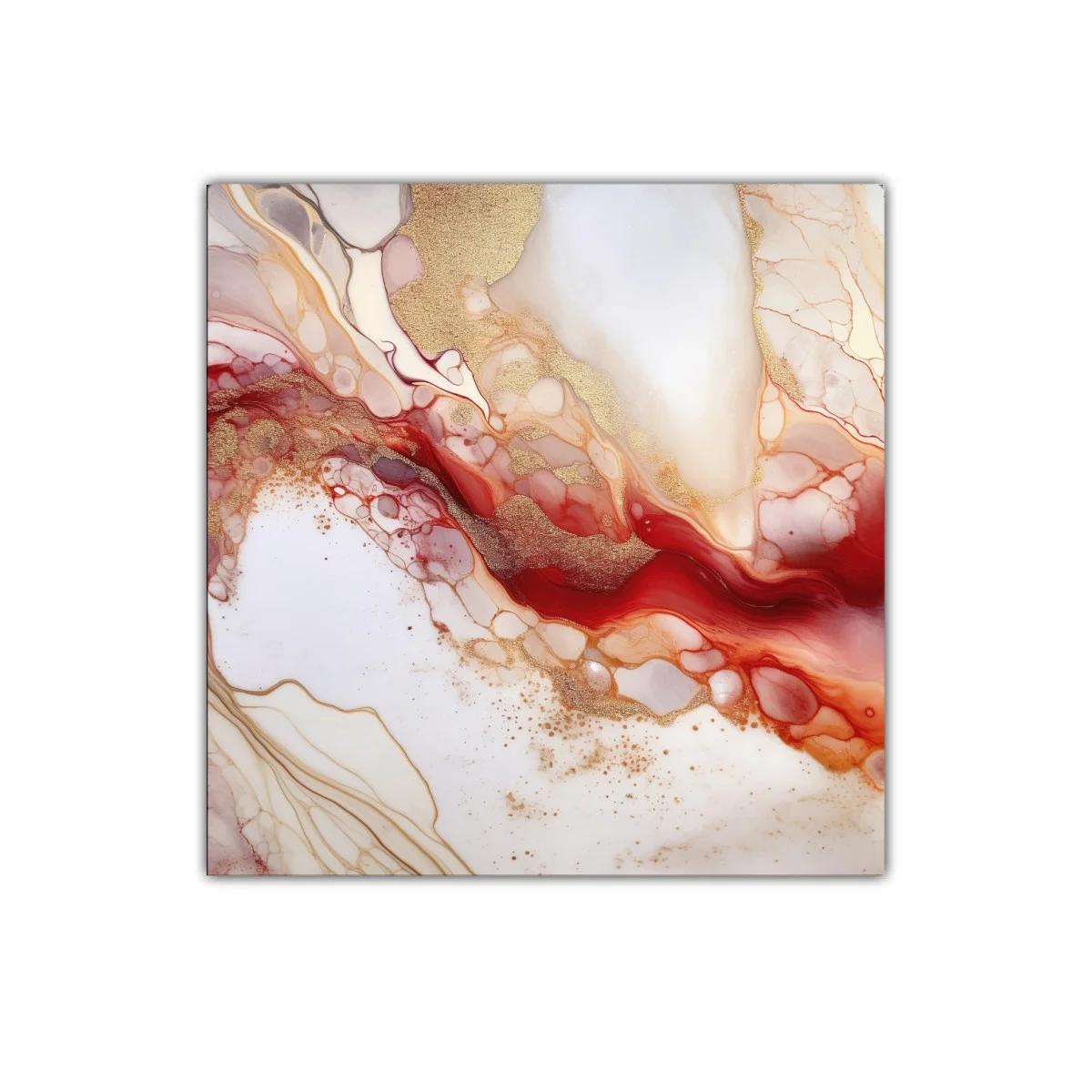 Cuadro abstracto con tonos cálidos y destellos dorados — imagen principal