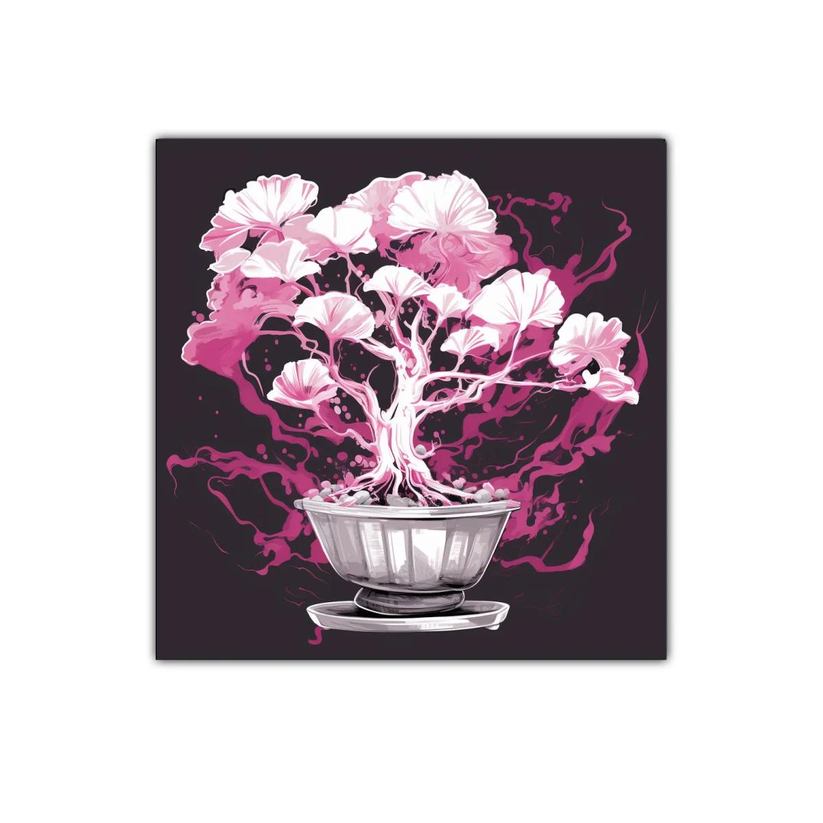 Árbol de flores blancas y rosas sobre fondo oscuro — imagen principal