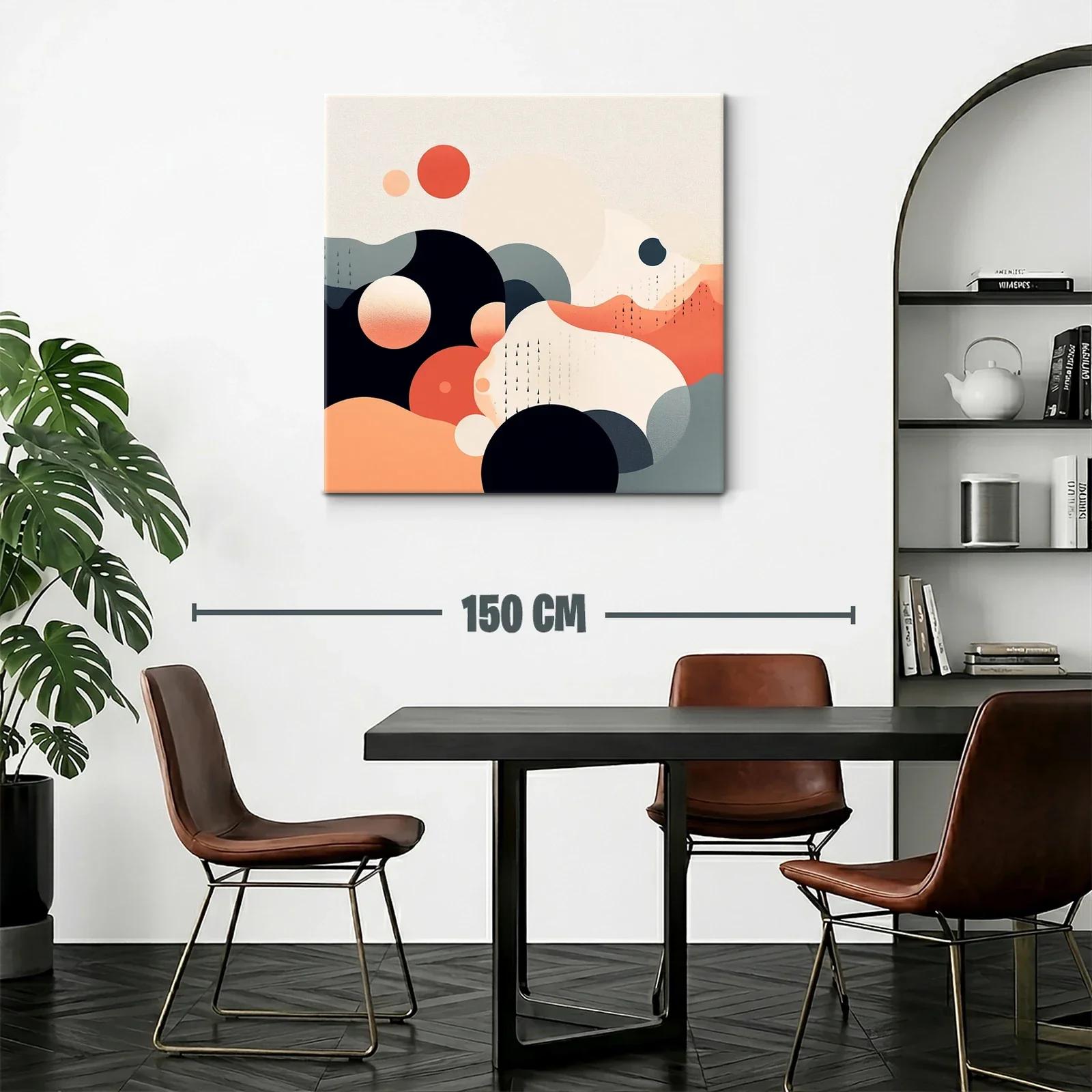 Composición abstracta con círculos en tonos cálidos y neutros — miniatura 2