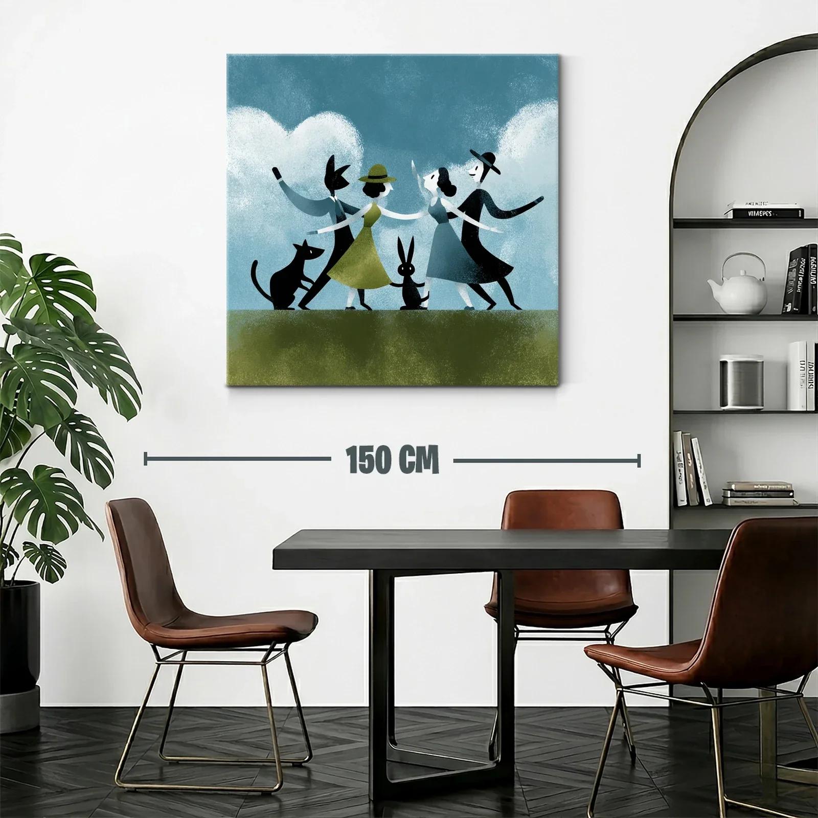 Danza Alegre con Animales en Tonos Suaves y Naturales — miniatura 2