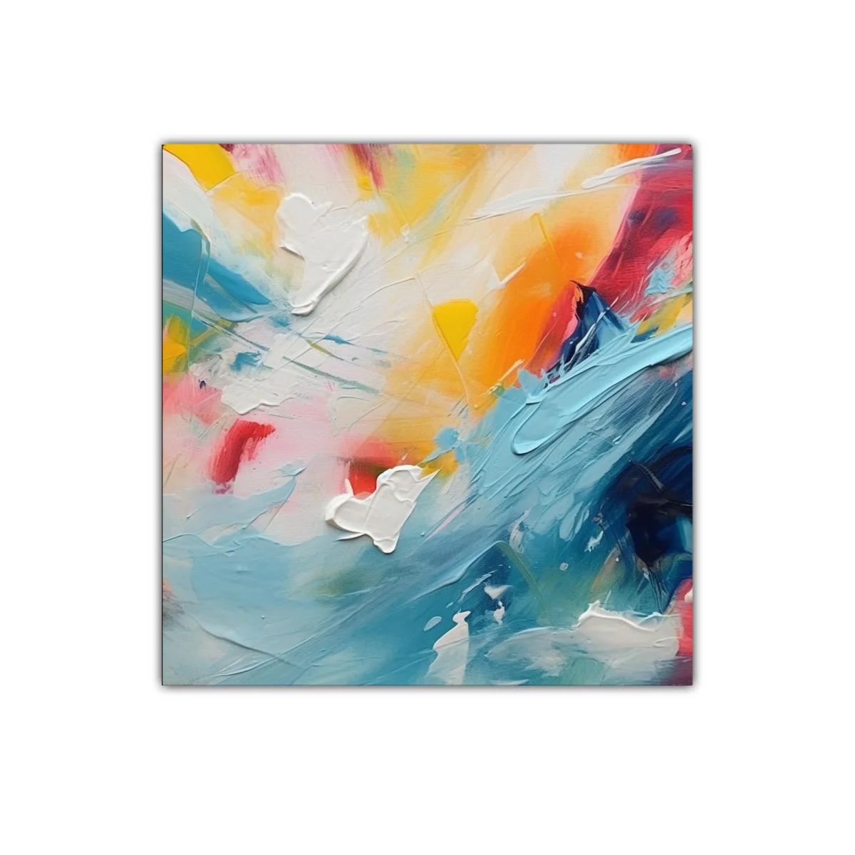 Cuadro abstracto en tonos vibrantes con toques dinámicos — miniatura 1