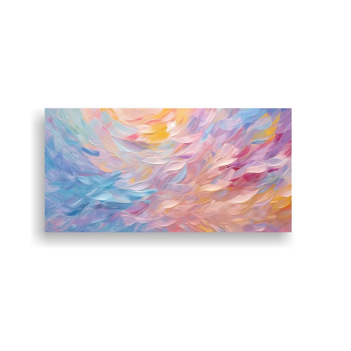 Cuadro remolino de pinceladas pastel con luz cálida — imagen principal