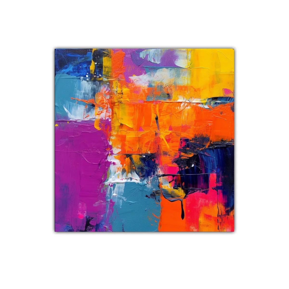 Cuadro abstracto vibrante con contrastes intensos de color — miniatura 1
