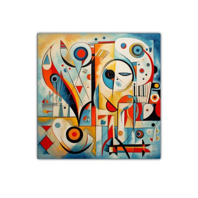 Composición abstracta con formas y colores vibrantes