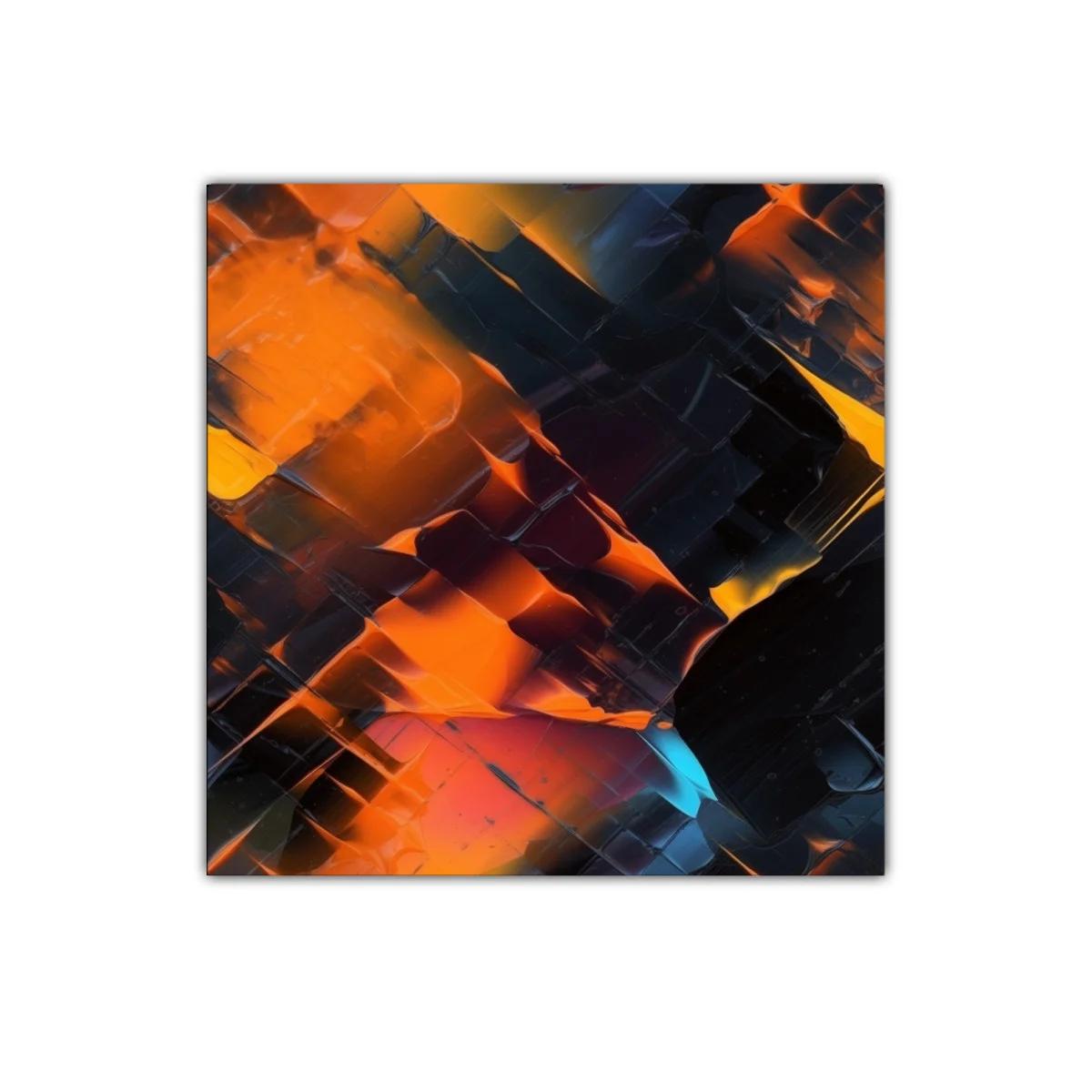 Abstracción vibrante en tonos cálidos y oscuros — imagen principal
