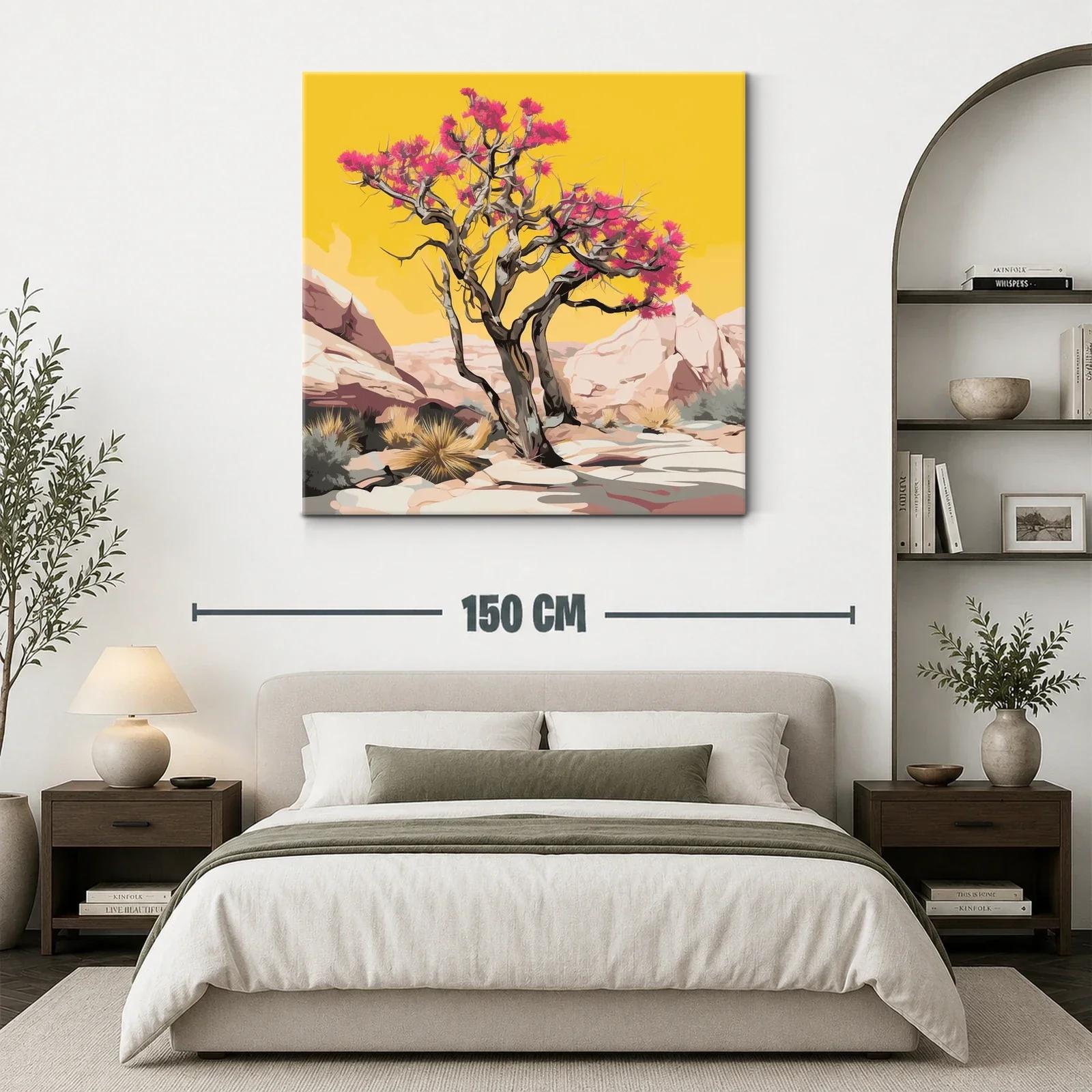 Árbol floreciente en desierto con fondo vibrante — miniatura 3