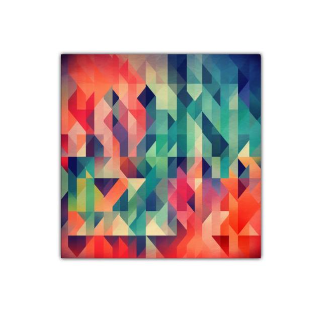 Composición geométrica vibrante con triángulos coloridos