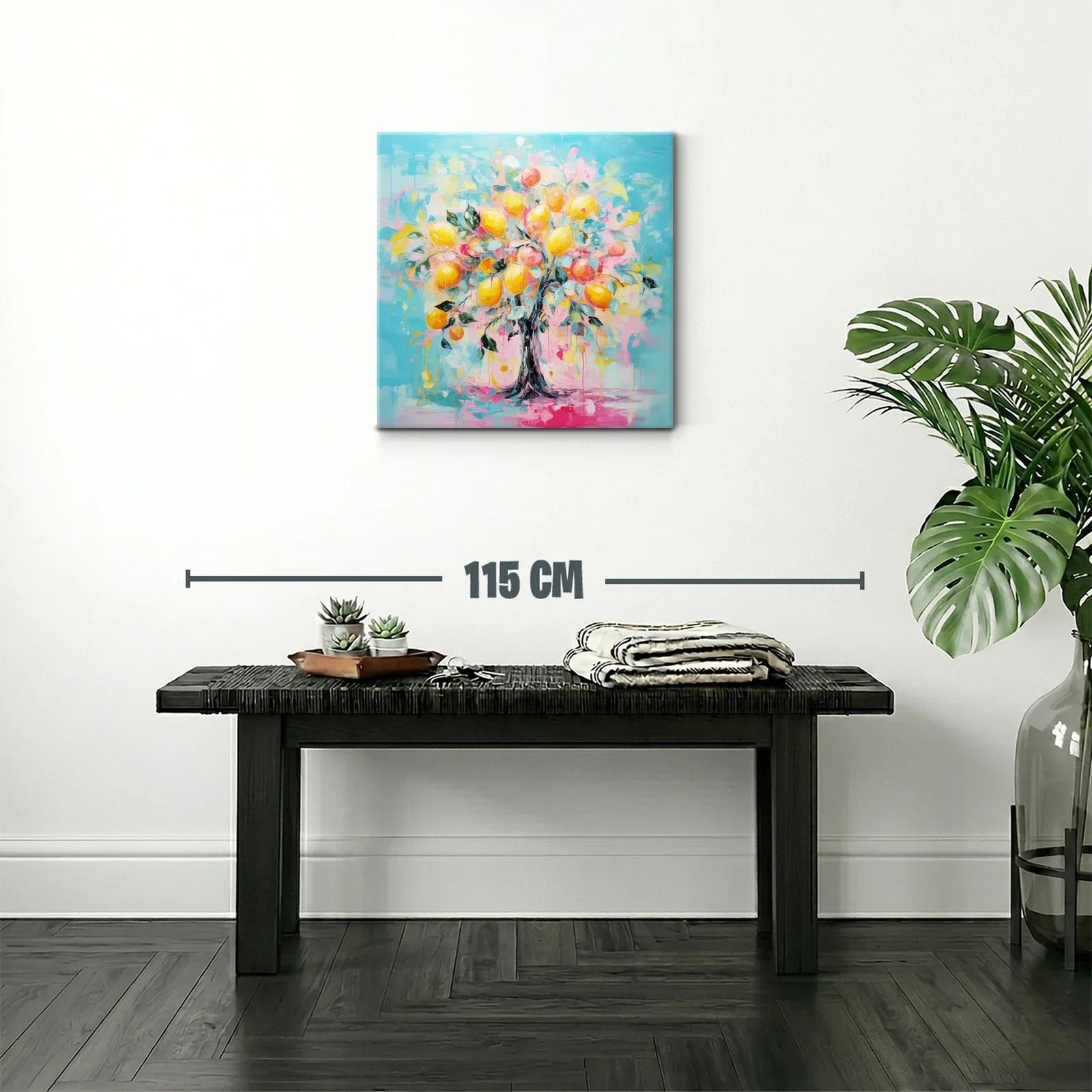 Árbol vibrante con frutos en tonos pastel y azul cielo — miniatura 2