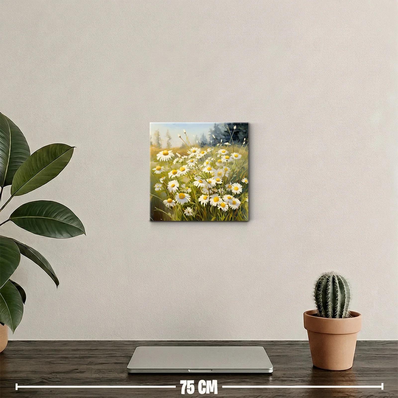 Ramo de margaritas en campo iluminado por el sol — miniatura 2
