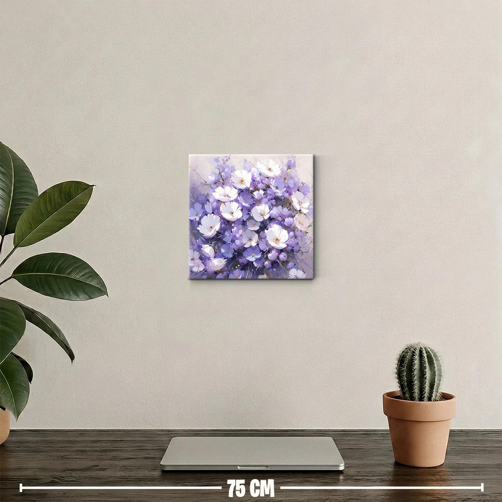 Cuadro decorativo con bouquet de flores lilas y blancas — miniatura 2