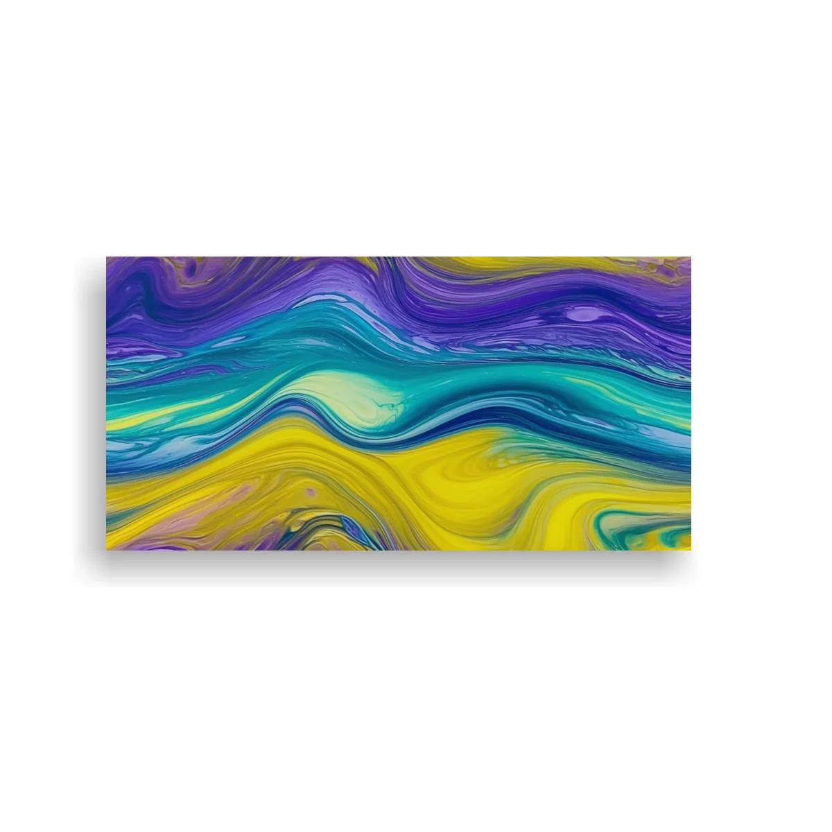Cuadro ondas fluidas abstractas con efecto marmoleado